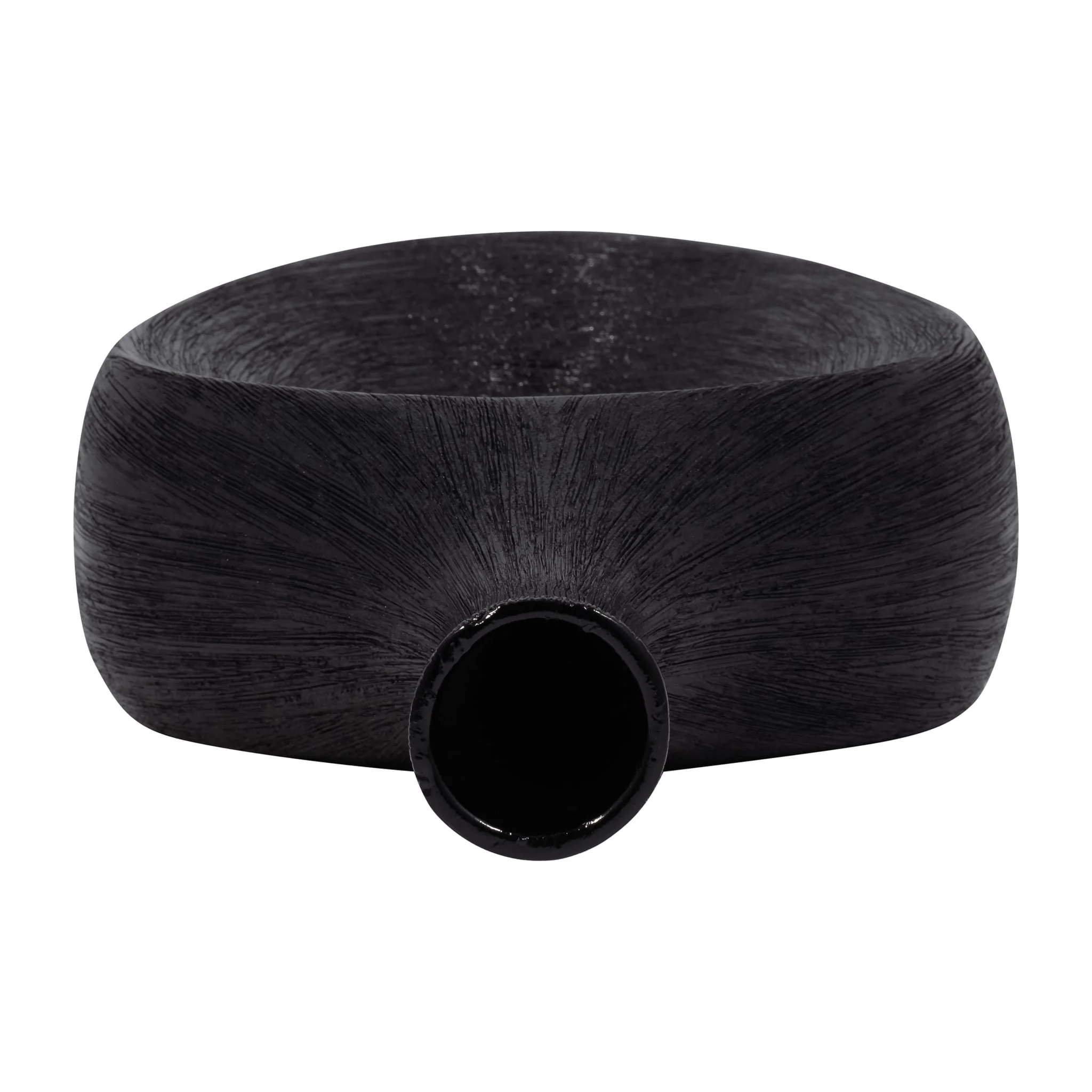 Cer, 19" Scratched Open Cut Vase, Black - Image 6