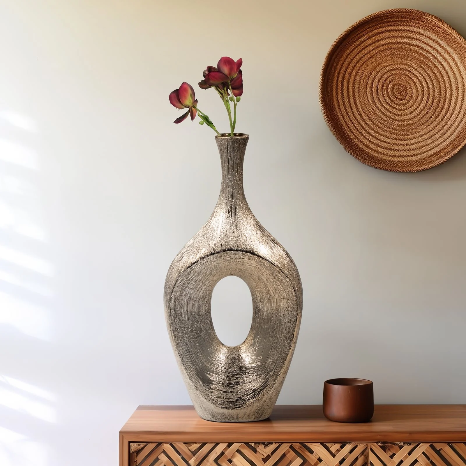 Cer, 19" Scratched Open Cut Vase, Champ - Image 10