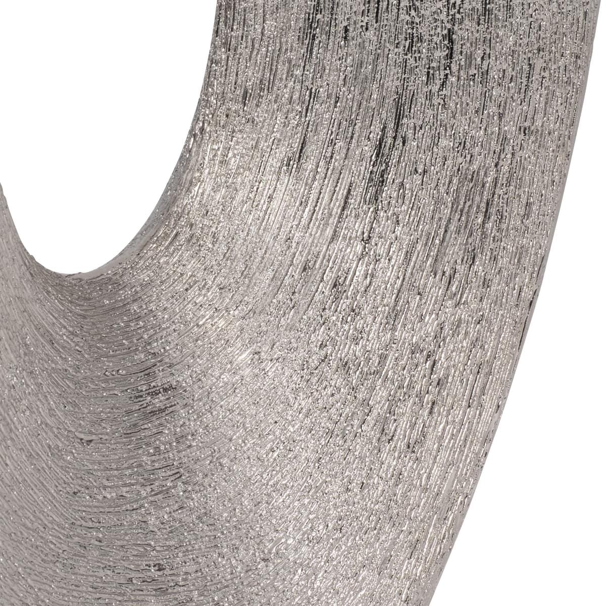 Cer, 19" Scratched Open Cut Vase, Silver - Image 5