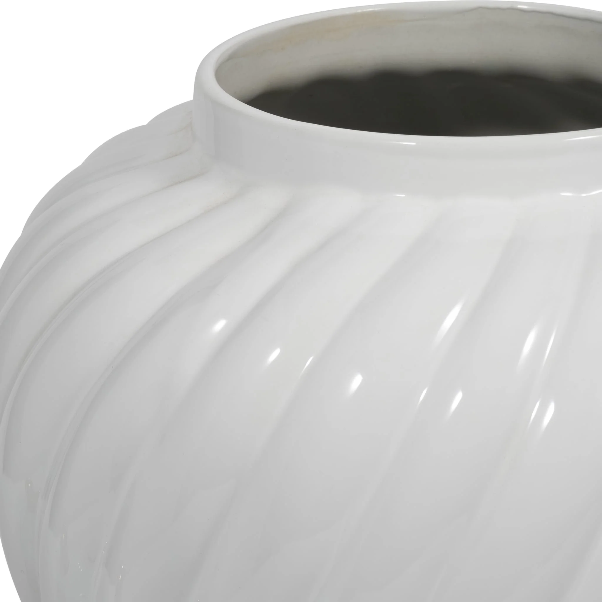 Cer, 20" Swirl Temple Jar, White/gold - Image 5