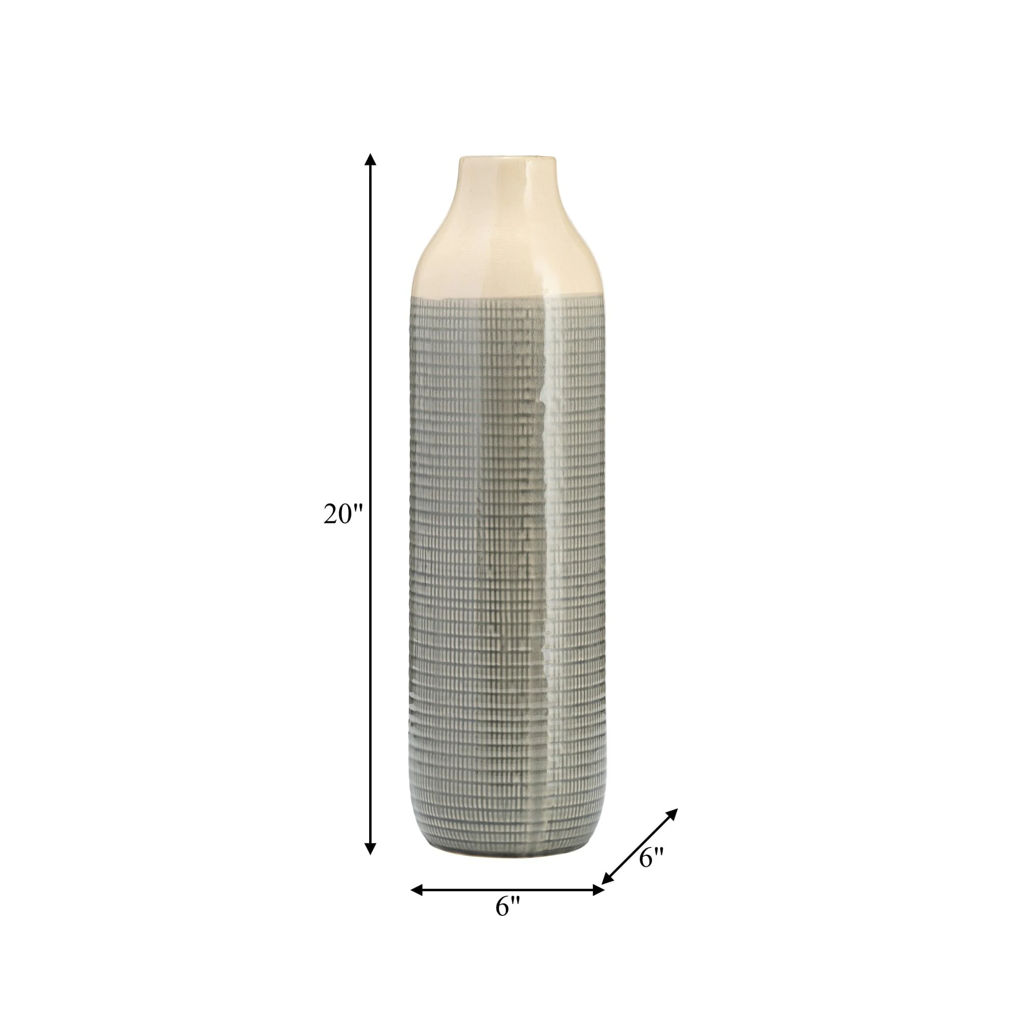 Cer, 20"h 2-tone Vase, Green - Image 5