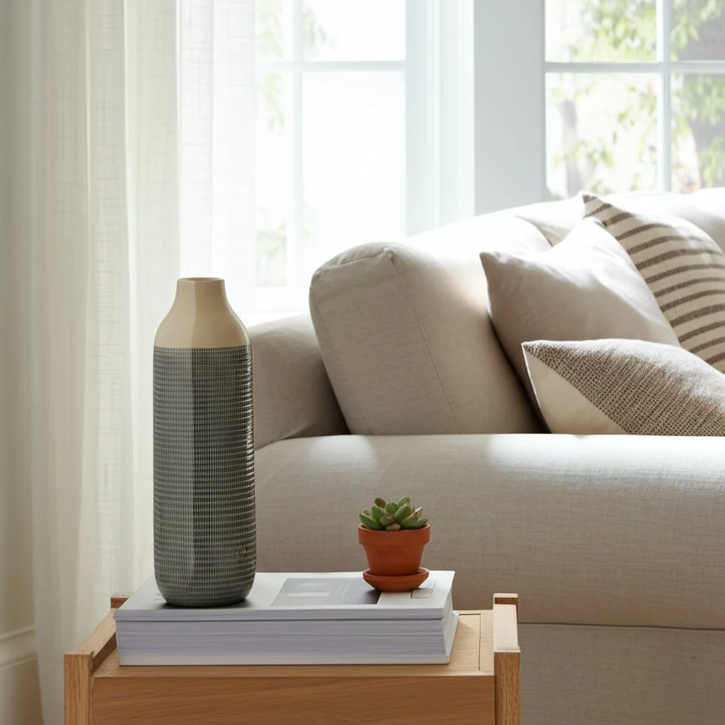 Cer, 20"h 2-tone Vase, Green - Image 9