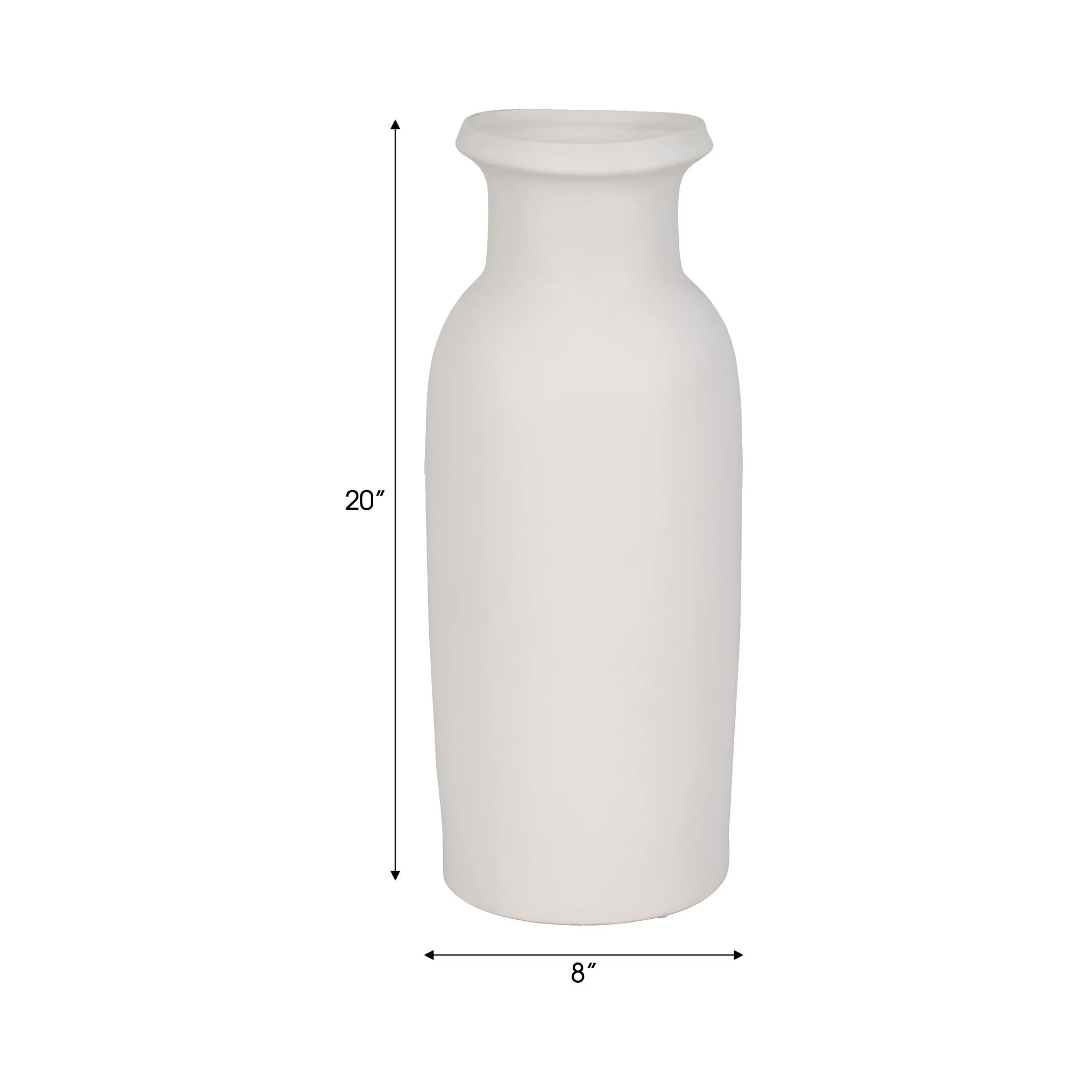 Cer, 20"h Tall Slim Vase, White - Image 7