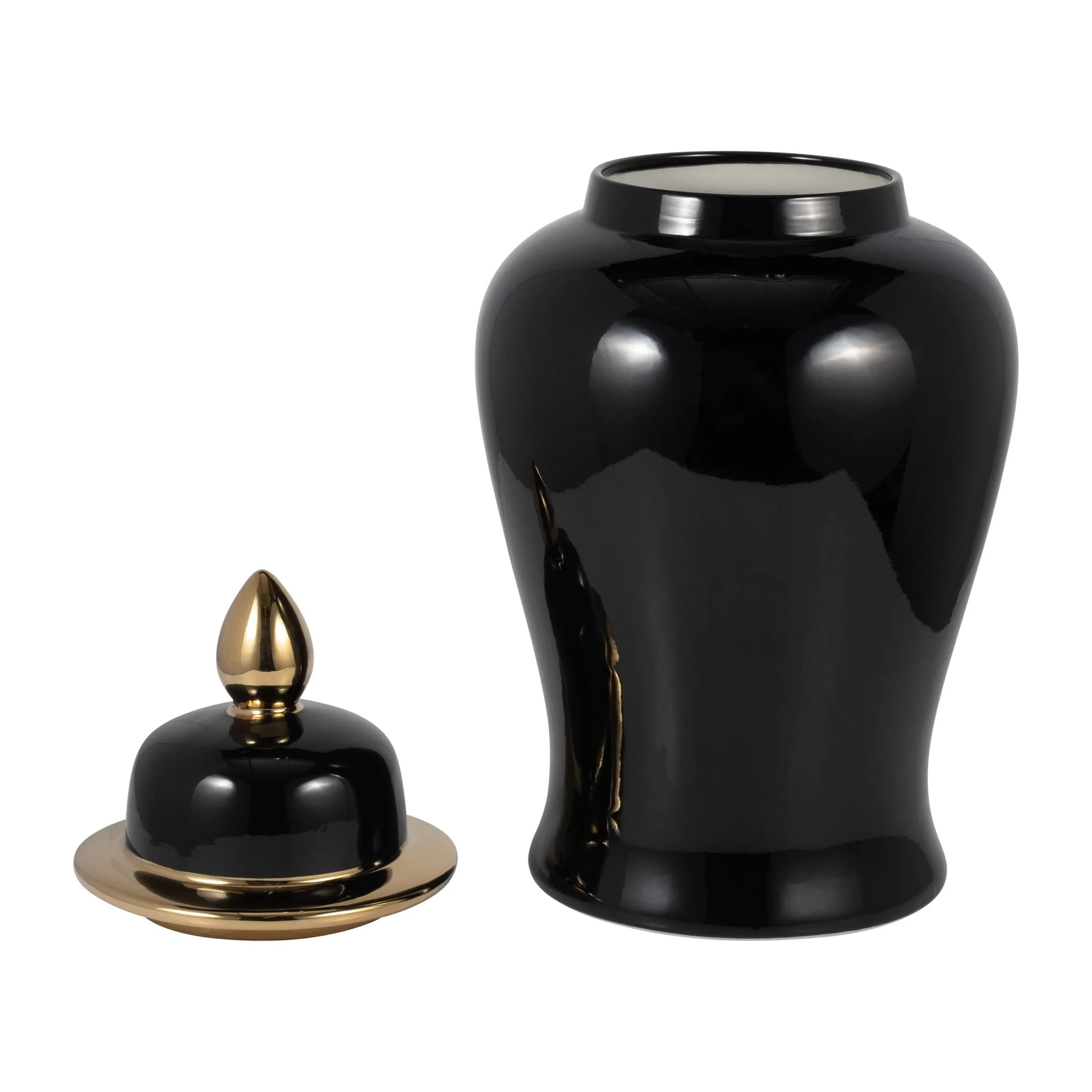 Cer, 24" Temple Jar, Black/gold - Image 2