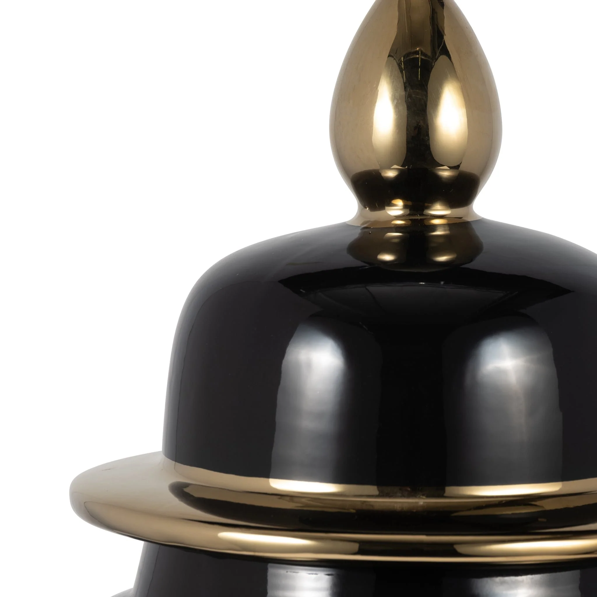 Cer, 24" Temple Jar, Black/gold - Image 3