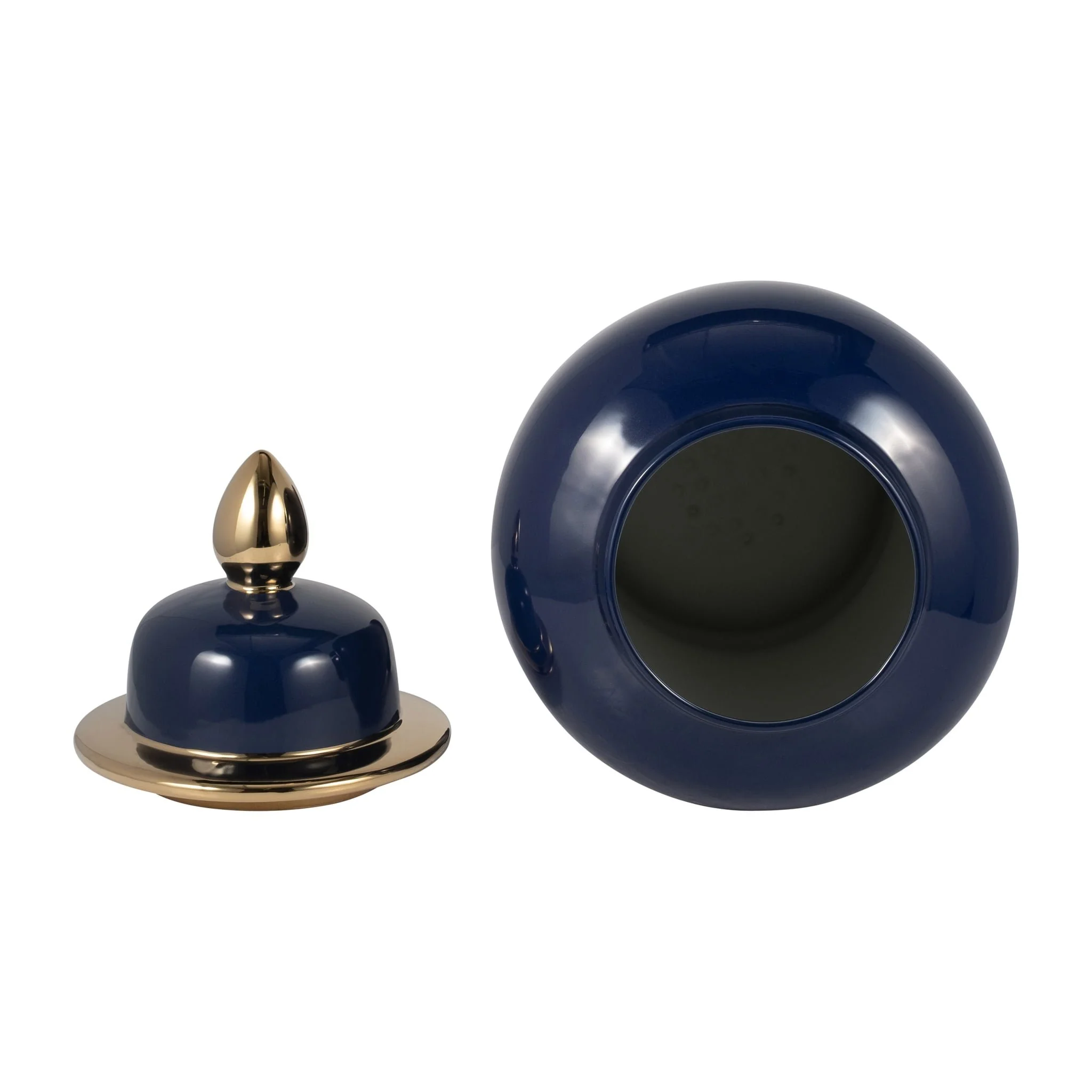 Cer, 24" Temple Jar, Navy/gold - Image 5