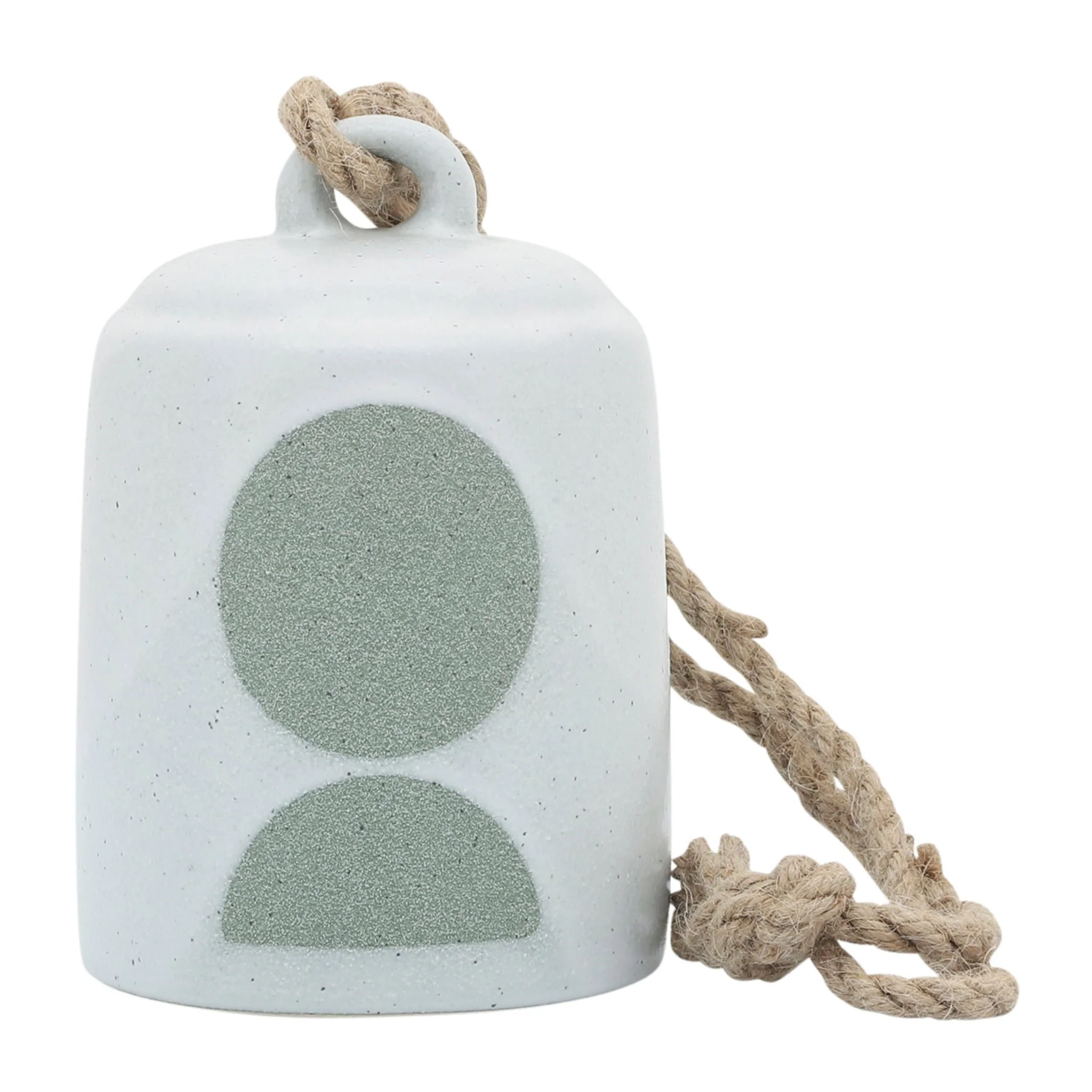 Cer, 4" Hanging Bell Circles, White/green - Image 2