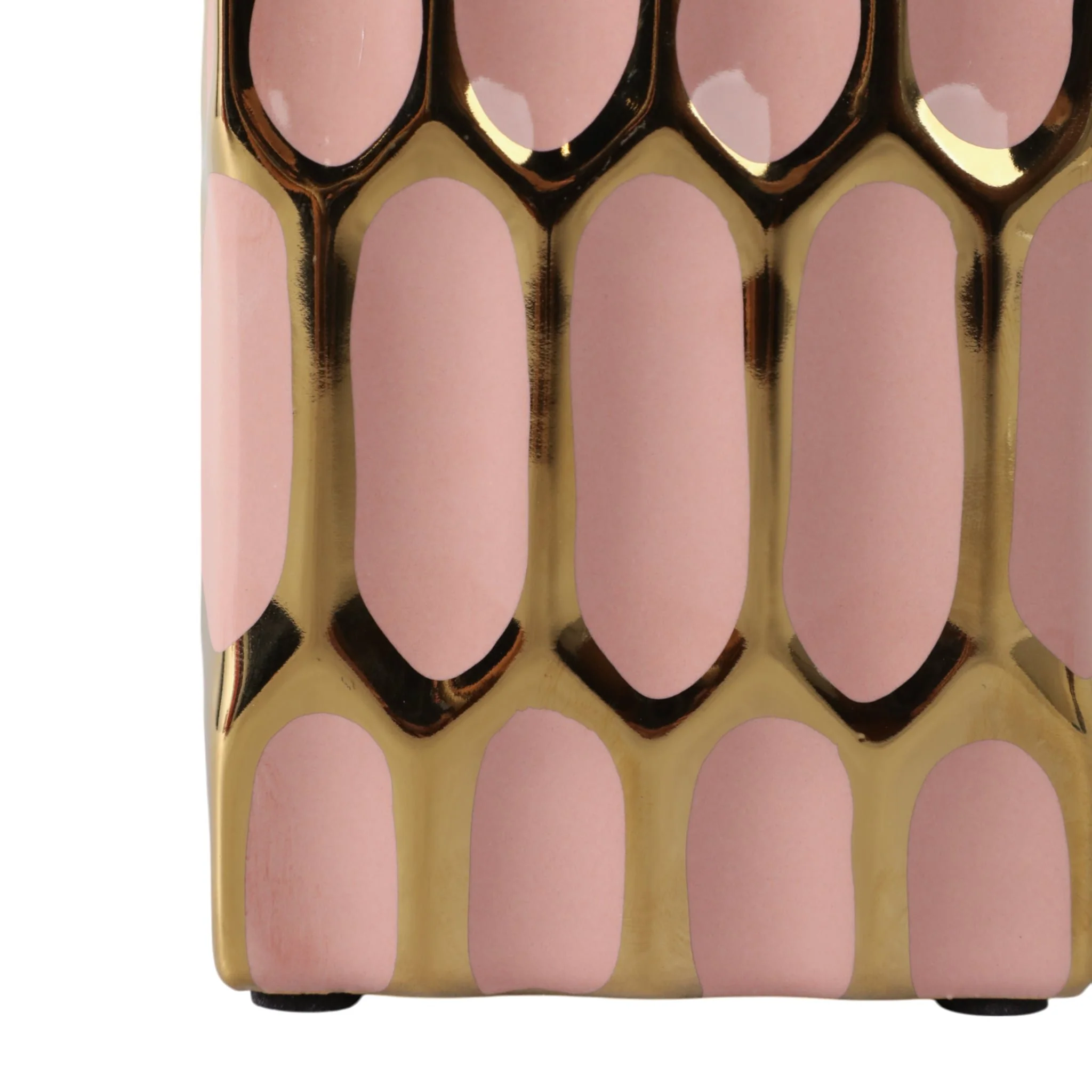 Cer, 4"h Pen Holder, Blush/gold - Image 5