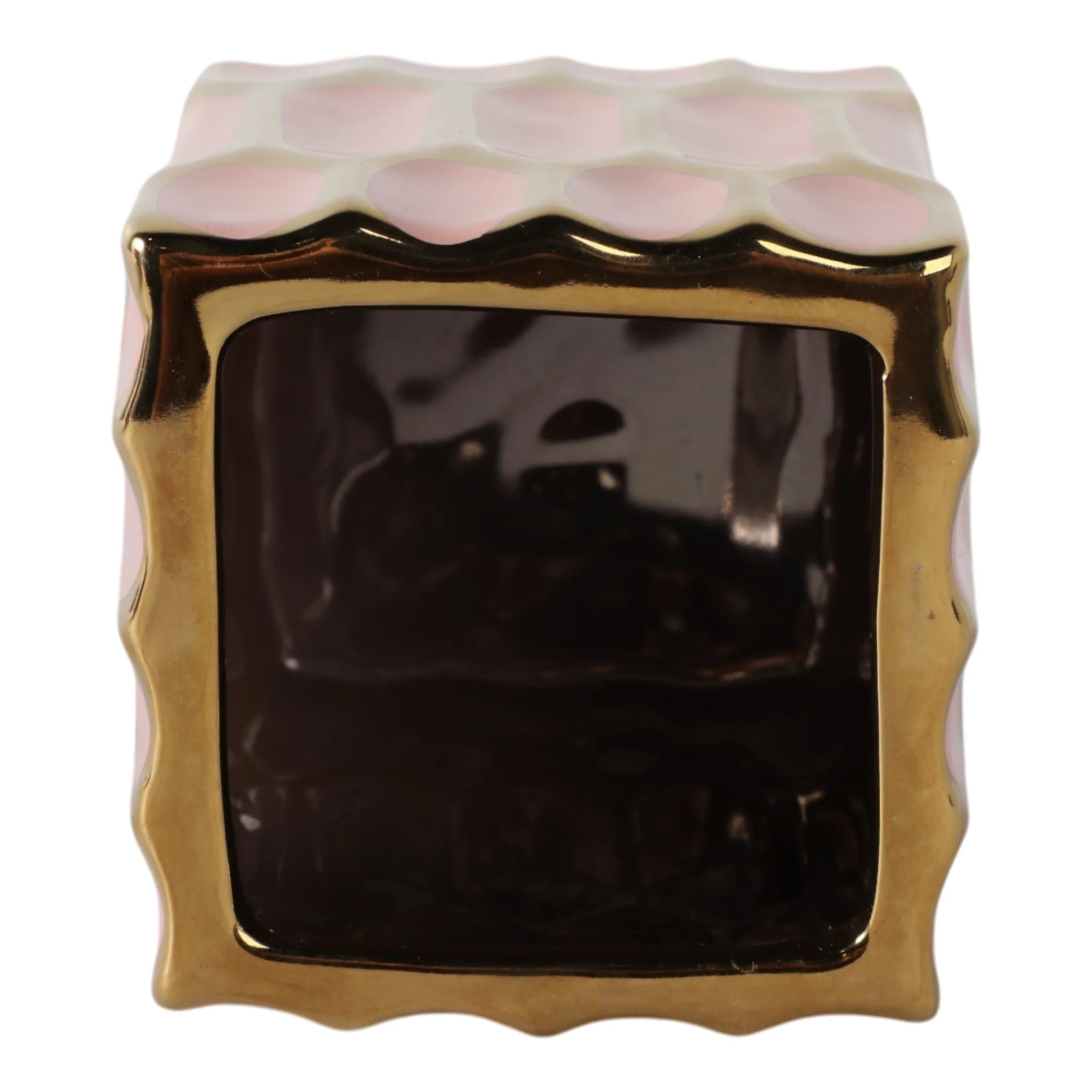 Cer, 4"h Pen Holder, Blush/gold - Image 6