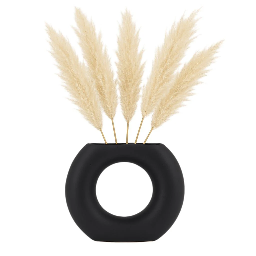 Cer, 5" Donut Vase, Black - Image 2