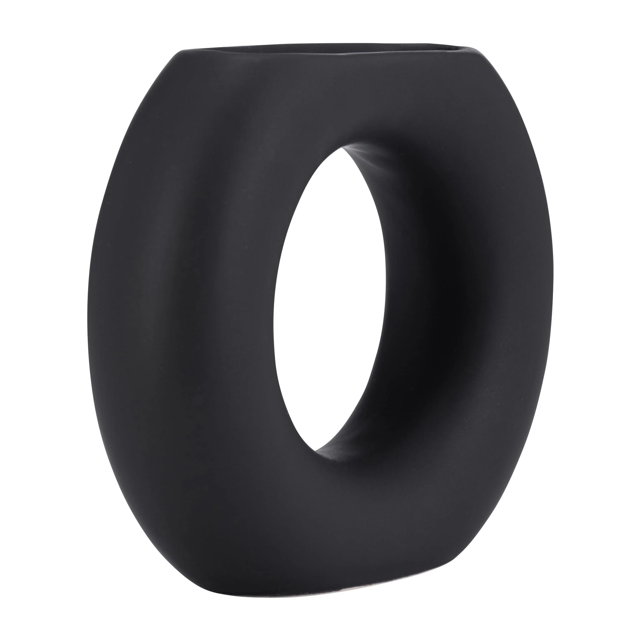 Cer, 5" Donut Vase, Black - Image 3