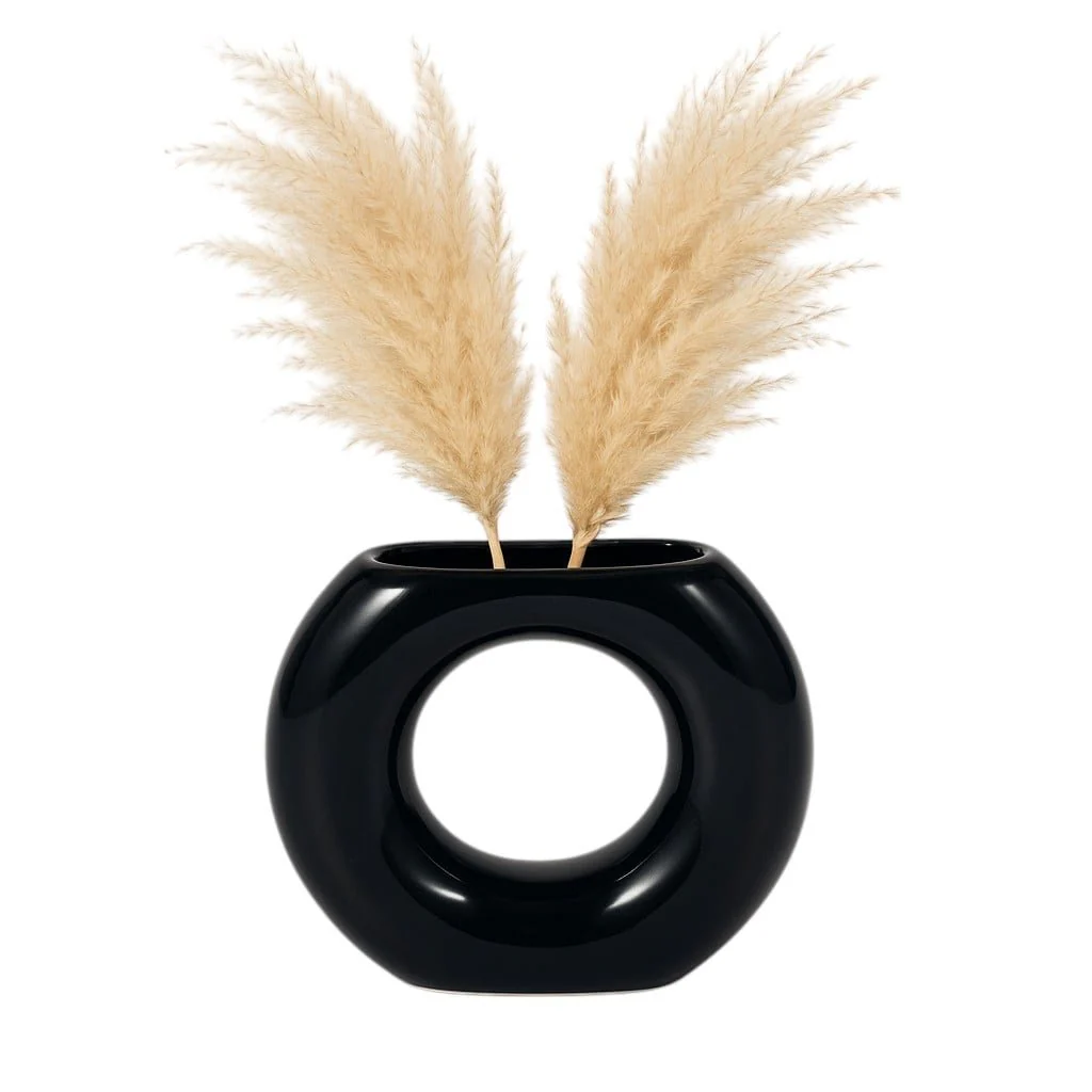 Cer, 5" Donut Vase, Navy - Image 2