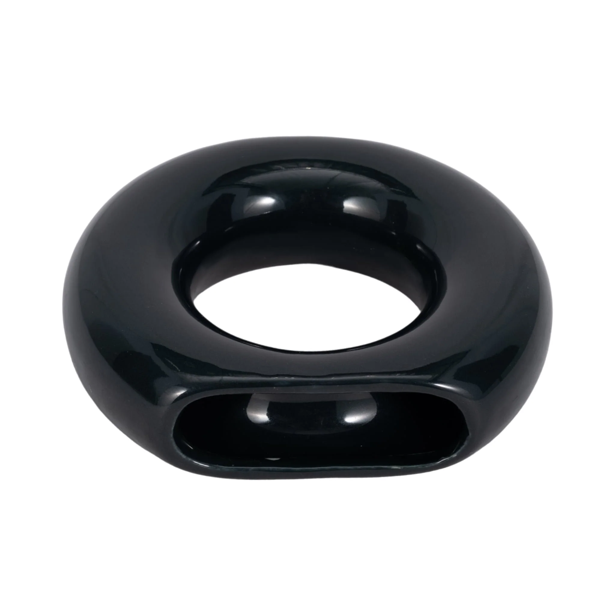 Cer, 5" Donut Vase, Navy - Image 6