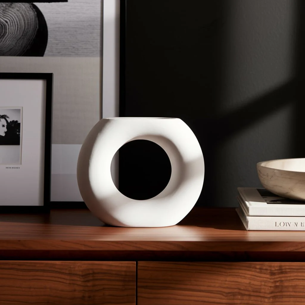 Cer, 5" Donut Vase, White - Image 10