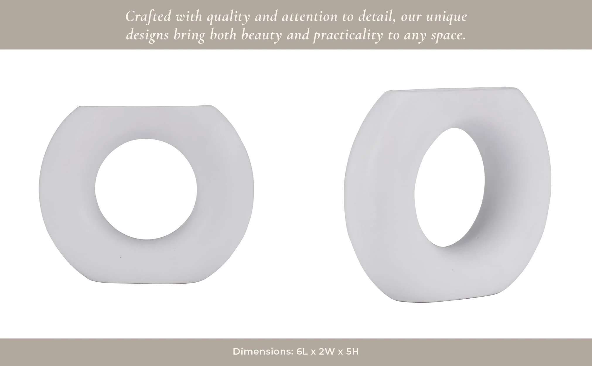 Cer, 5" Donut Vase, White - Image 14