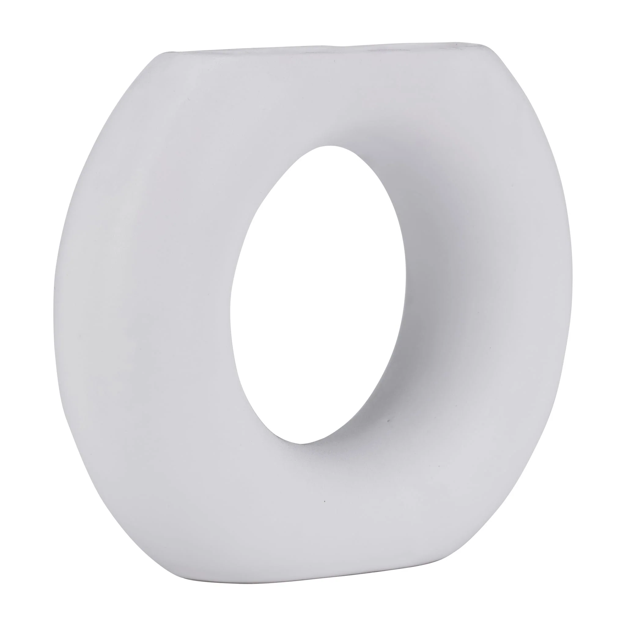 Cer, 5" Donut Vase, White - Image 3
