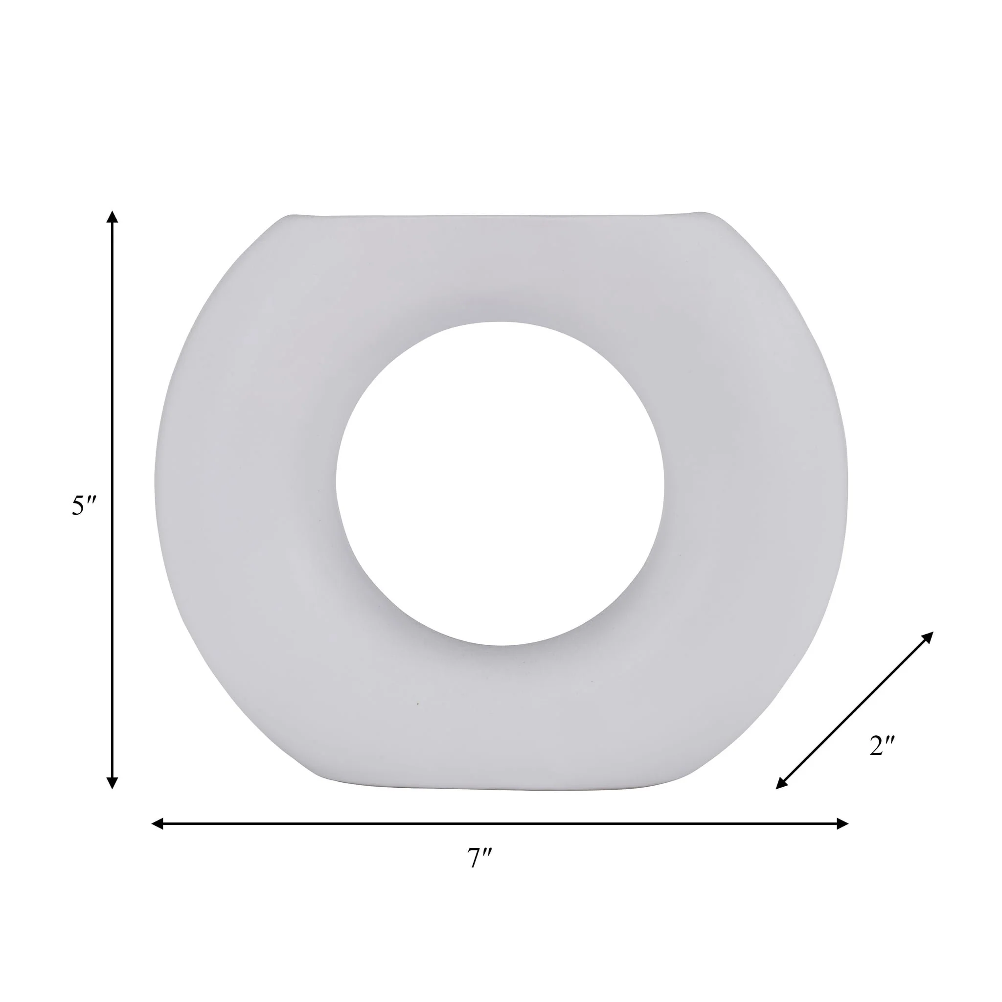 Cer, 5" Donut Vase, White - Image 8