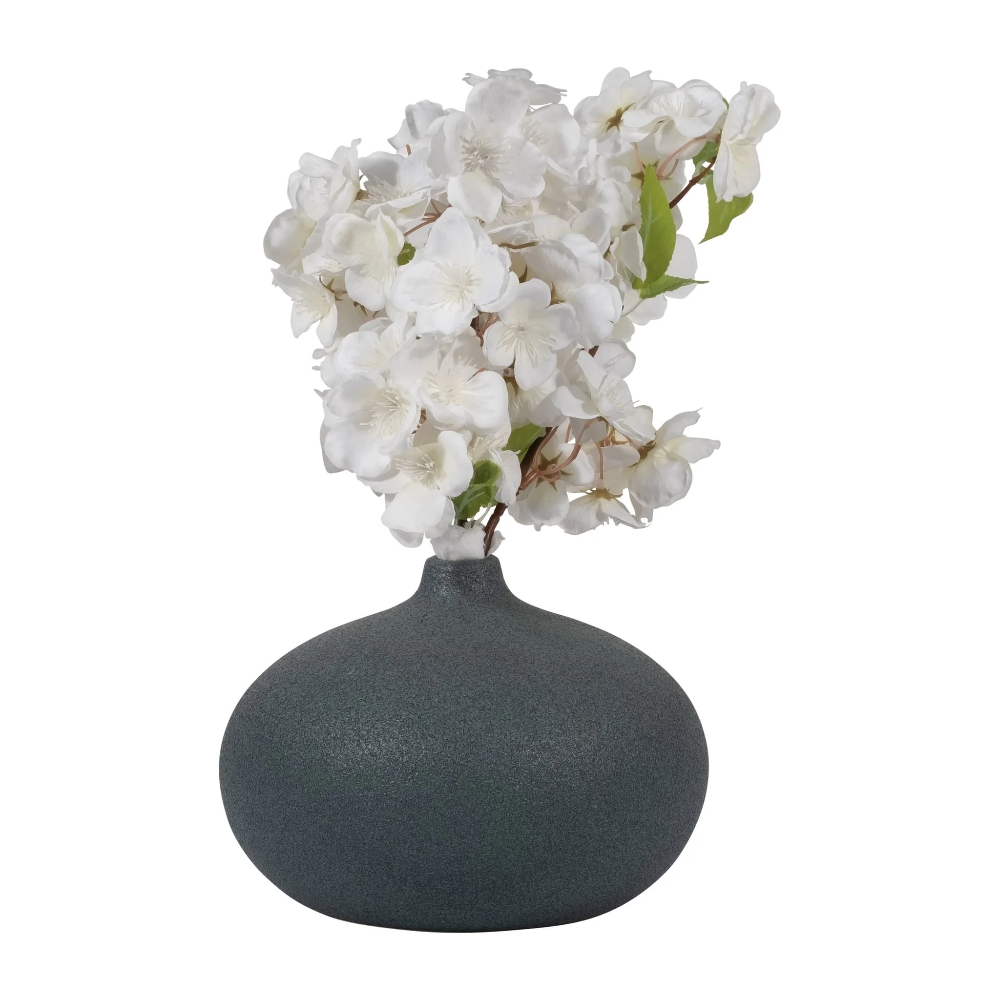 Cer, 5" Round Volcanic Vase, Denim Navy Blue - Image 3