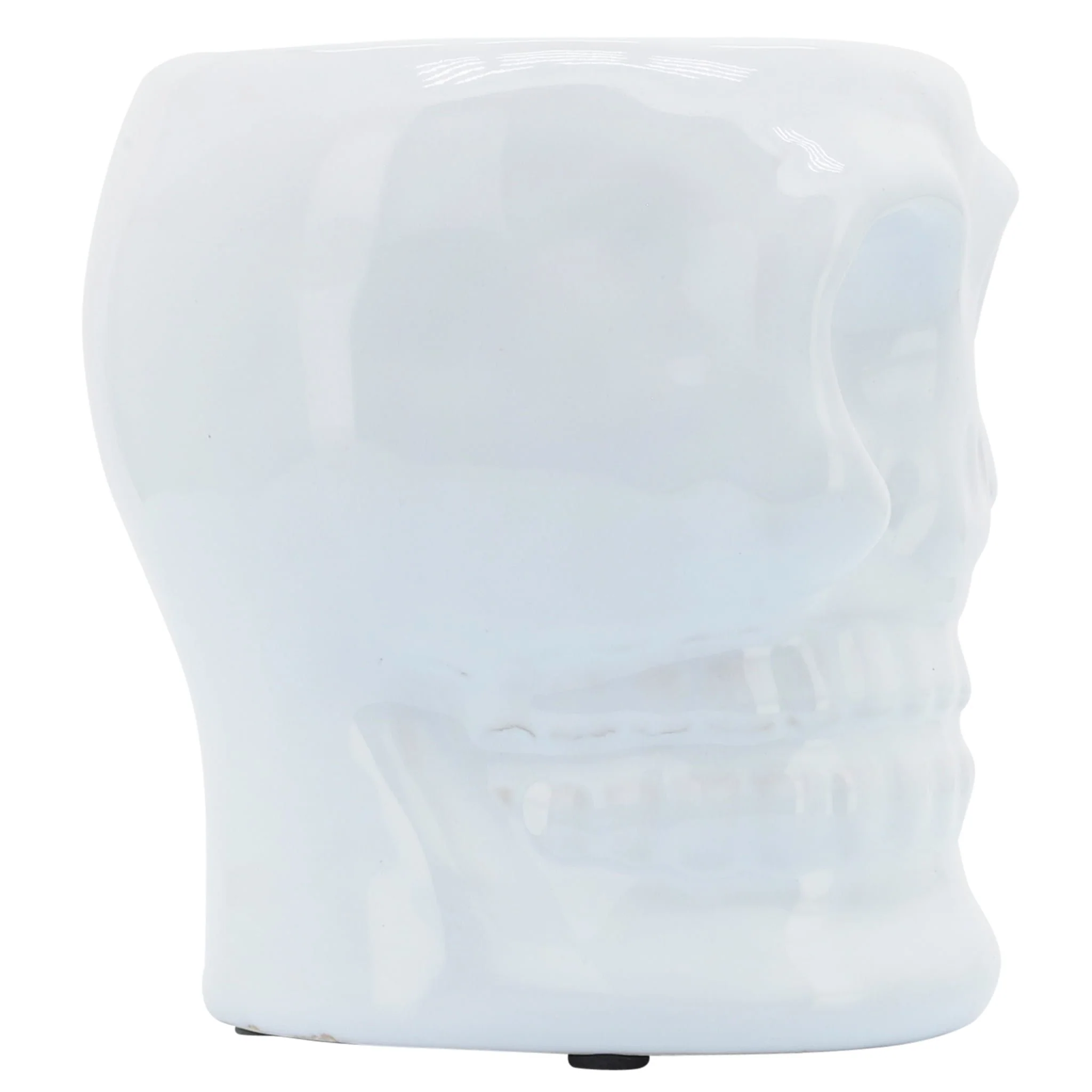 Cer, 5" Skull Vase, White - Image 4
