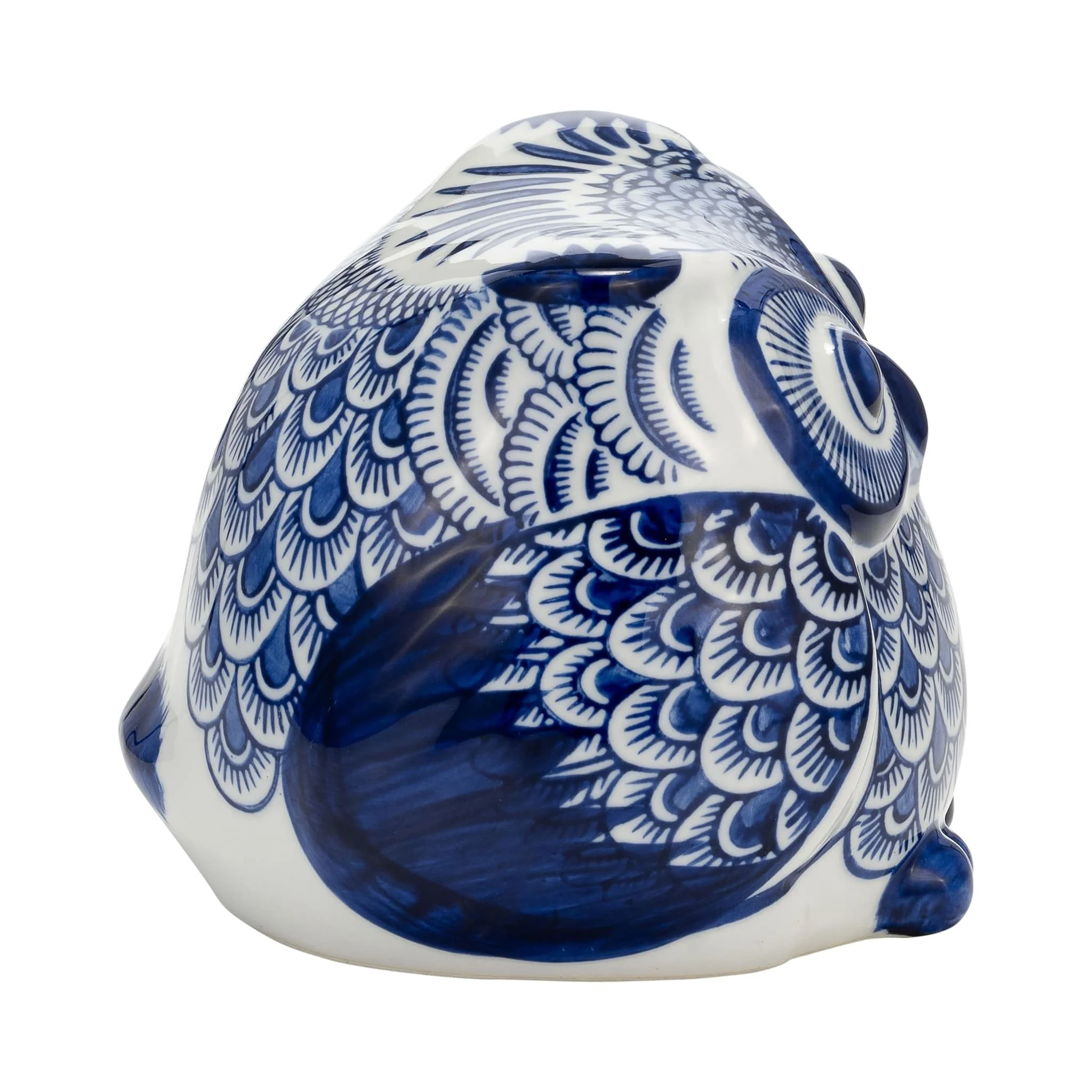 Cer, 5"h Chinoiserie Owl, Blue/white - Image 3