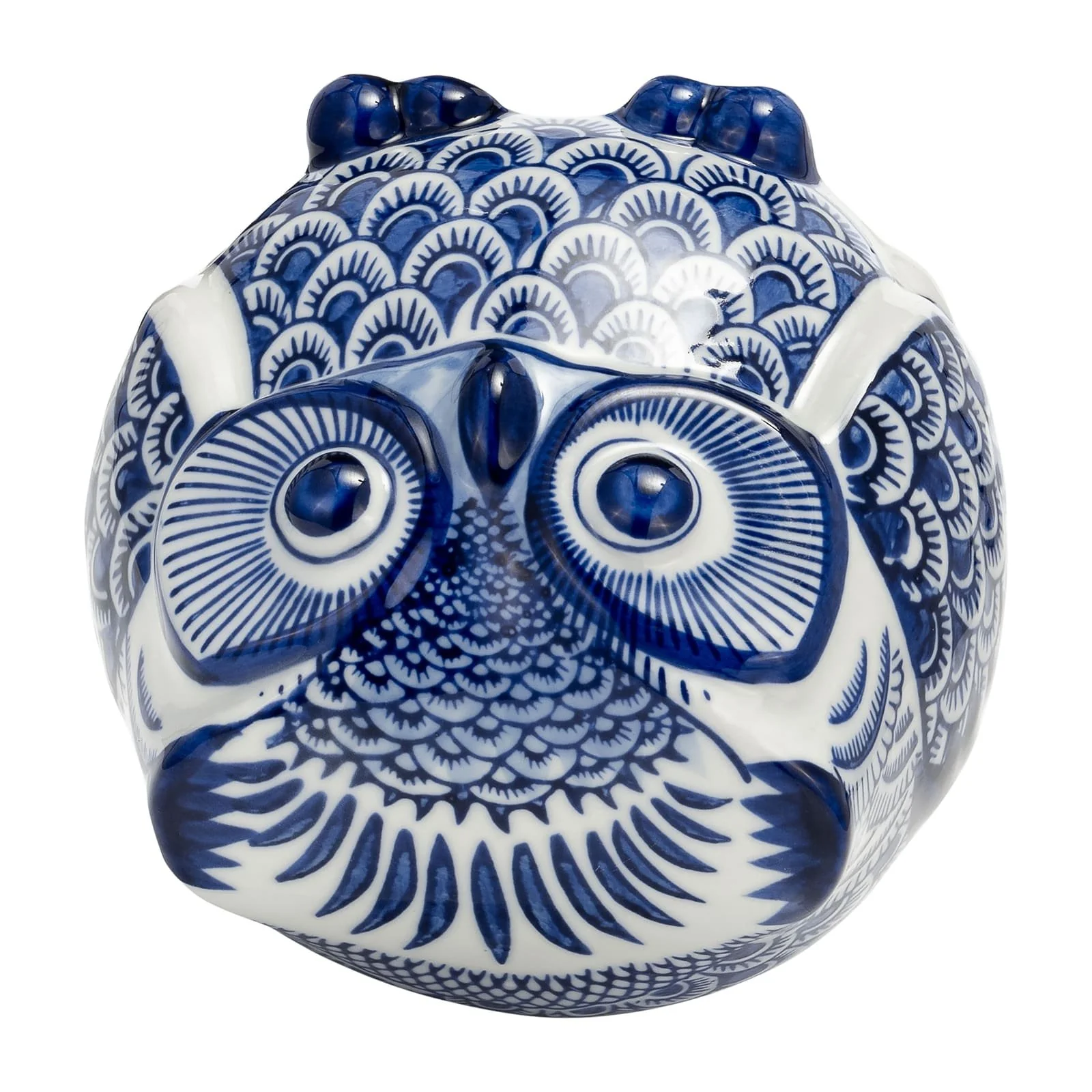 Cer, 5"h Chinoiserie Owl, Blue/white - Image 5