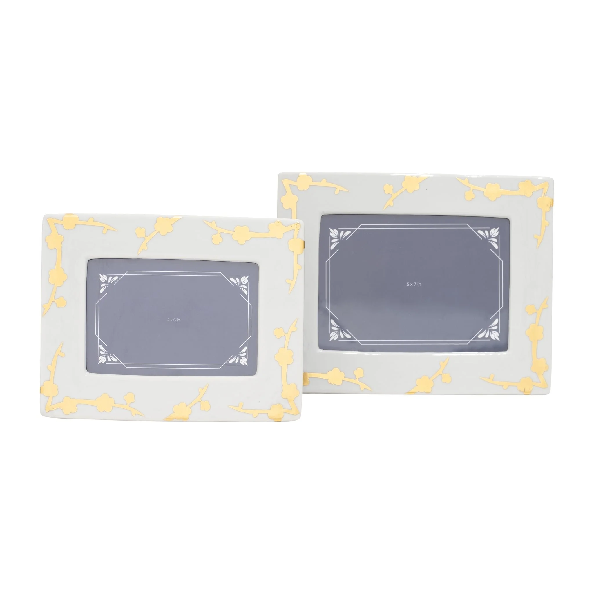 Cer, 5x7 Cherry Blossom Photo Frame, Gold/white - Image 6