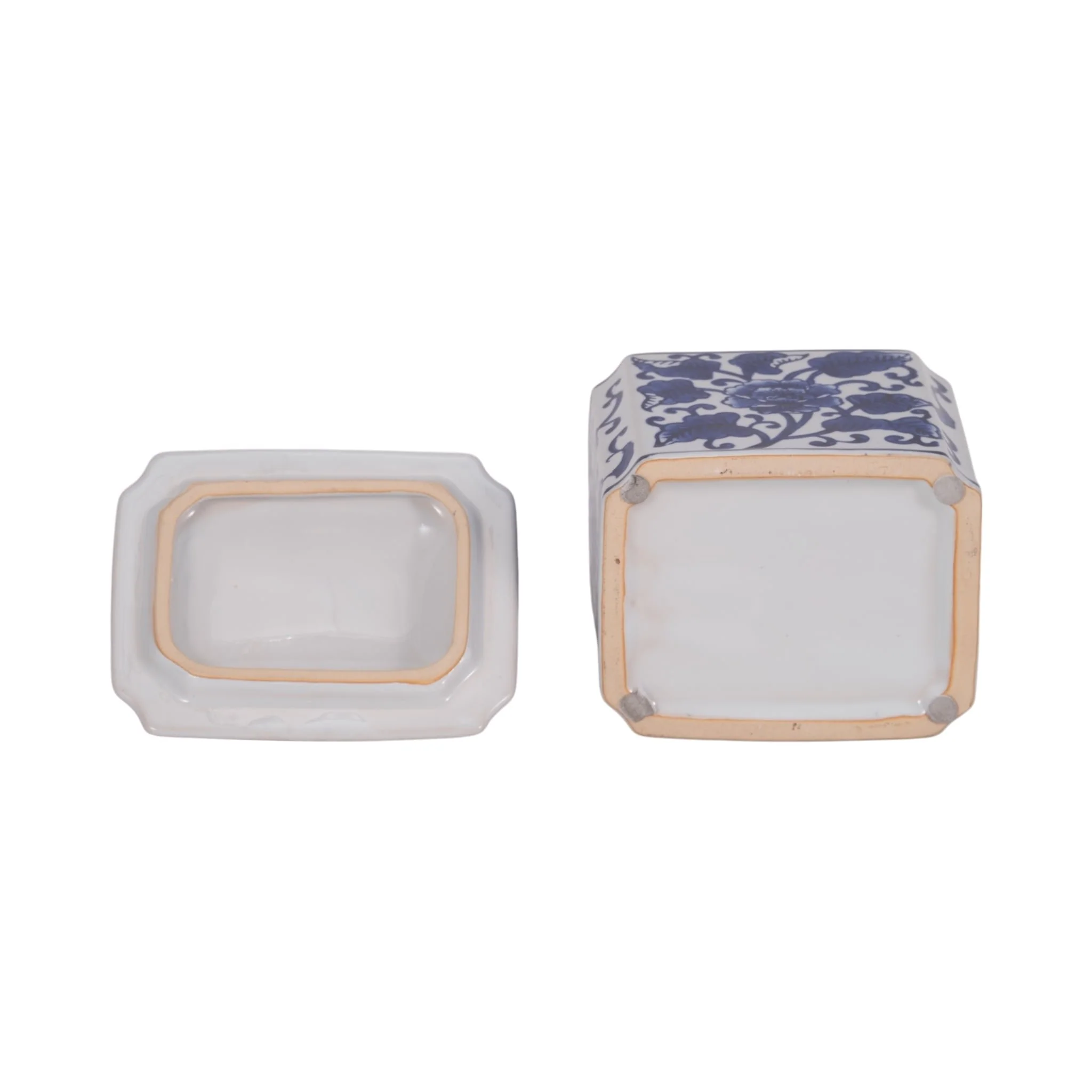 Cer, 6" 13oz Rect Chinoiserie Candle W/lid,blu/wht - Image 7