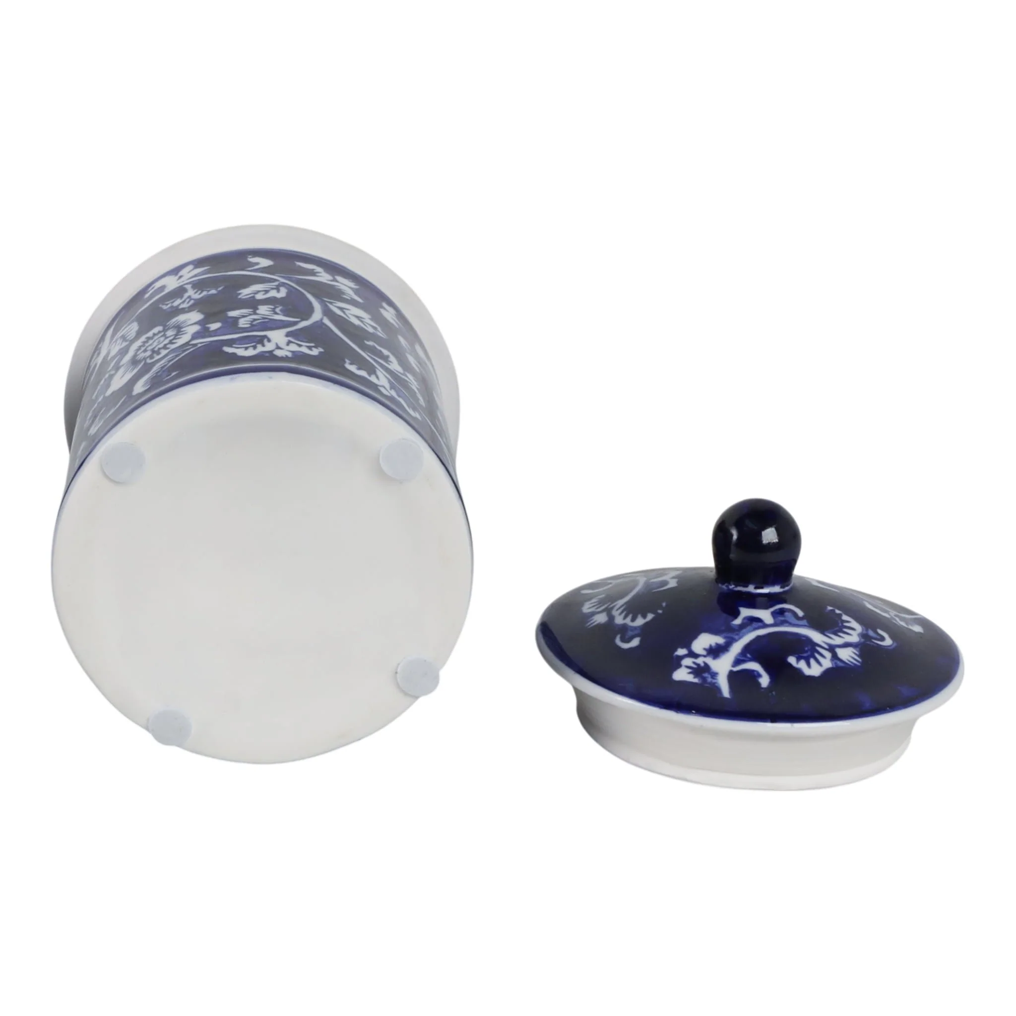 Cer, 6" 8oz Chinoiserie Scntd Candle W/lid,blu/wht - Image 6