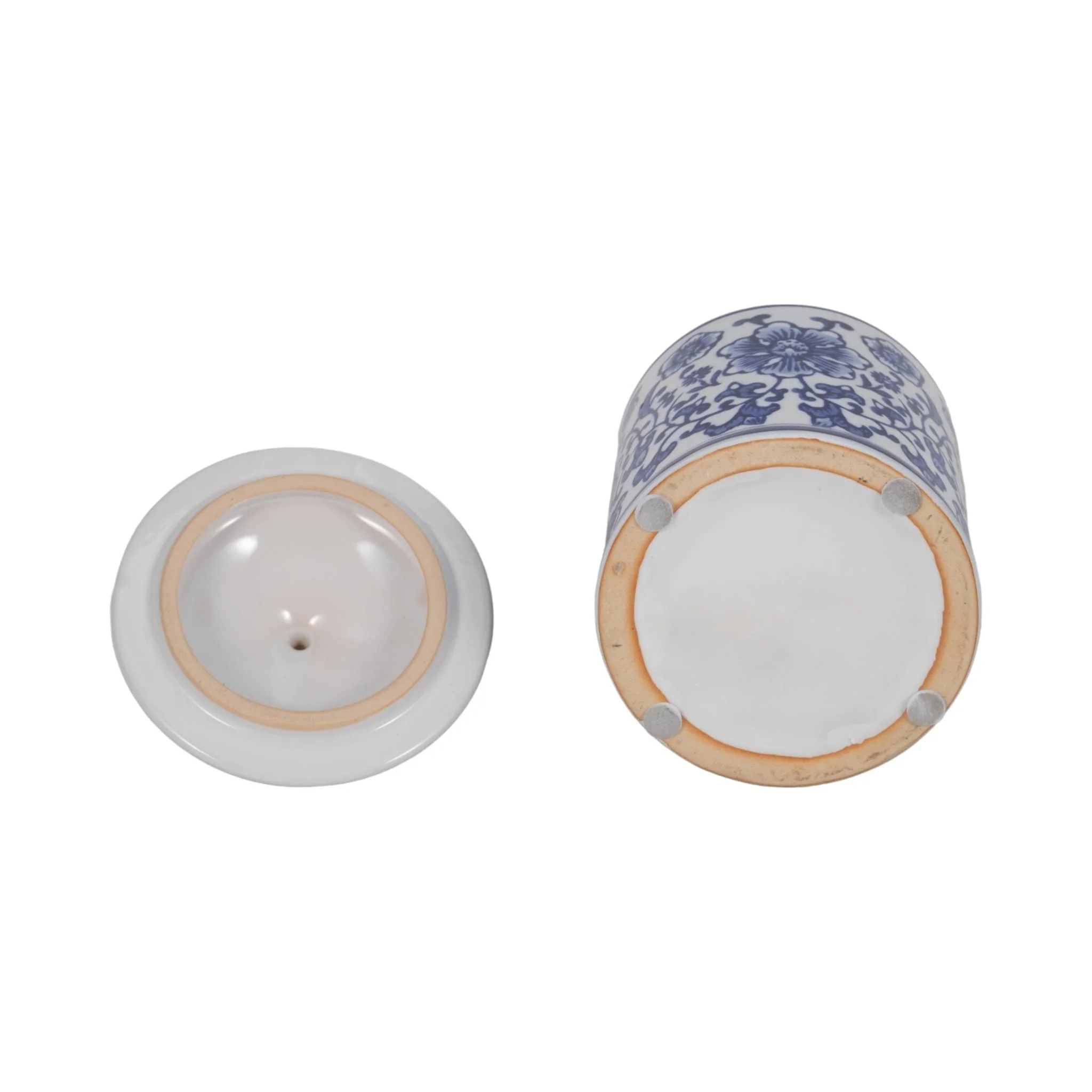 Cer, 6" 8oz Chinoiserie Scntd Candle W/lid,wht/blu - Image 6