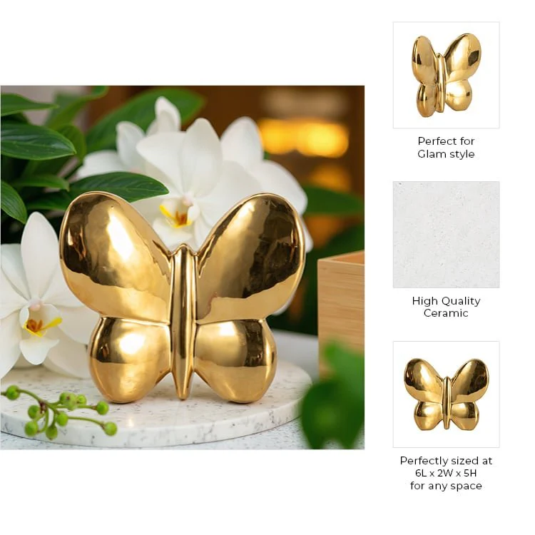 Cer, 6" Balloon Butterfly, Gold - Image 10