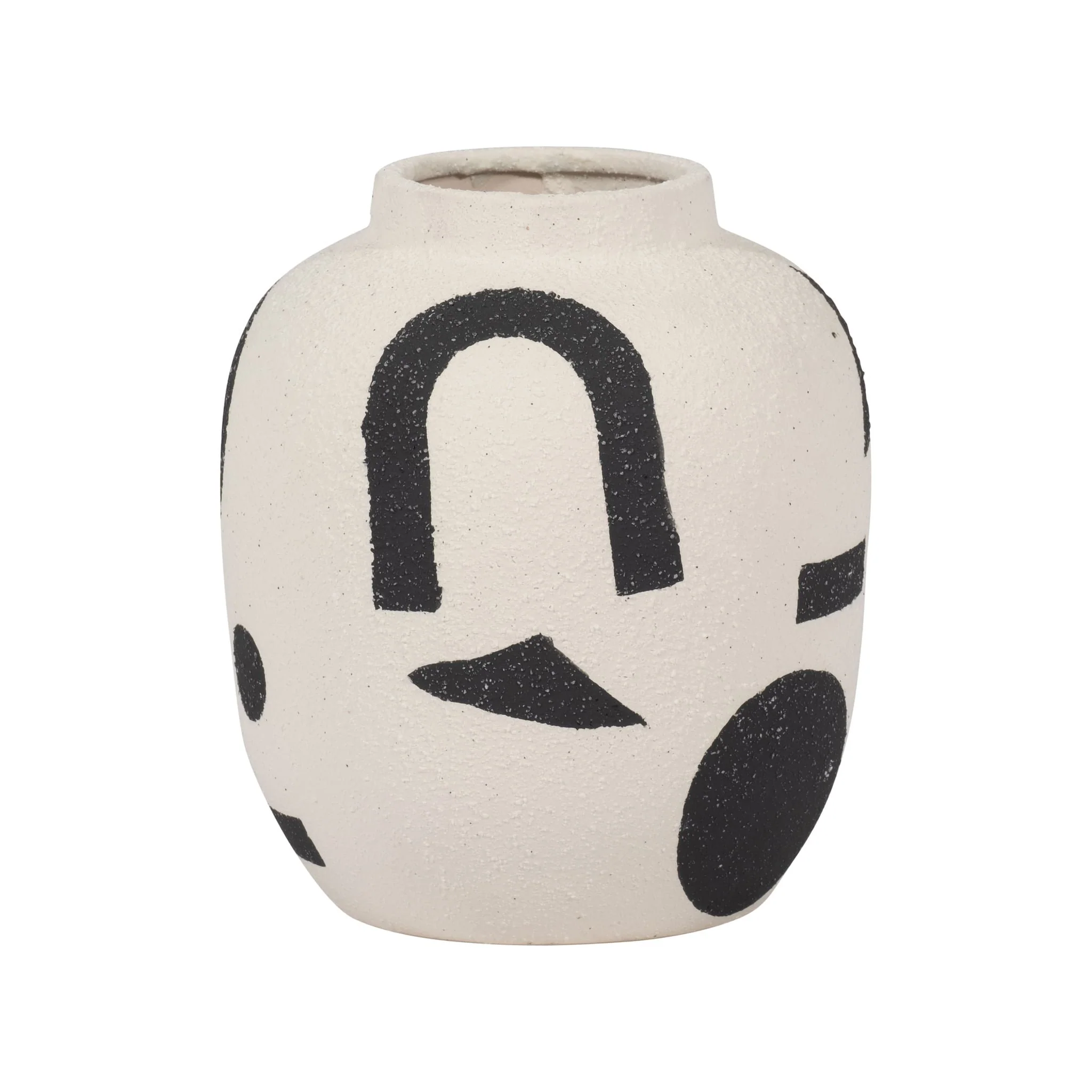 Cer, 6" Funky Bulbous Vase, Ivory/black - Image 3
