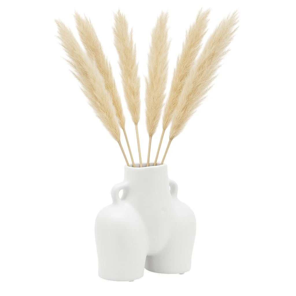 Cer, 6" Half Body Vase, White - Image 2