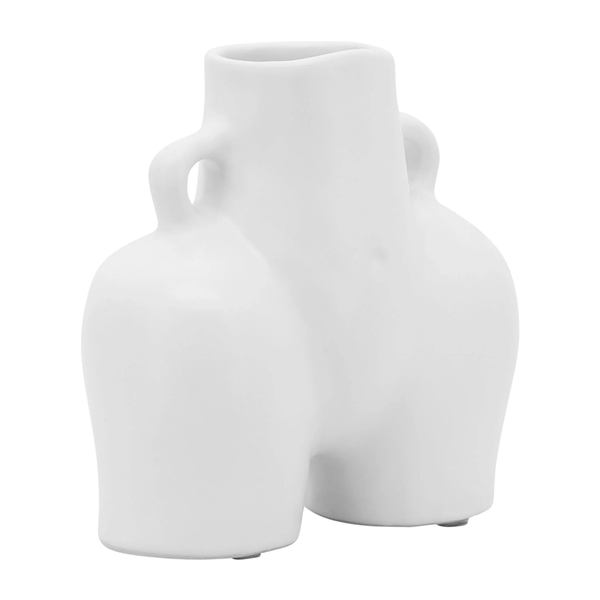 Cer, 6" Half Body Vase, White - Image 3