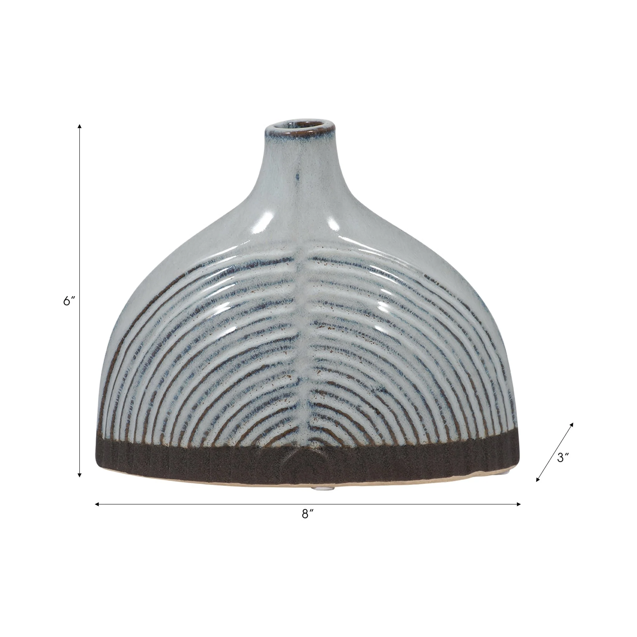 Cer, 6" Half Dome Arch Vase, Blue - Image 8