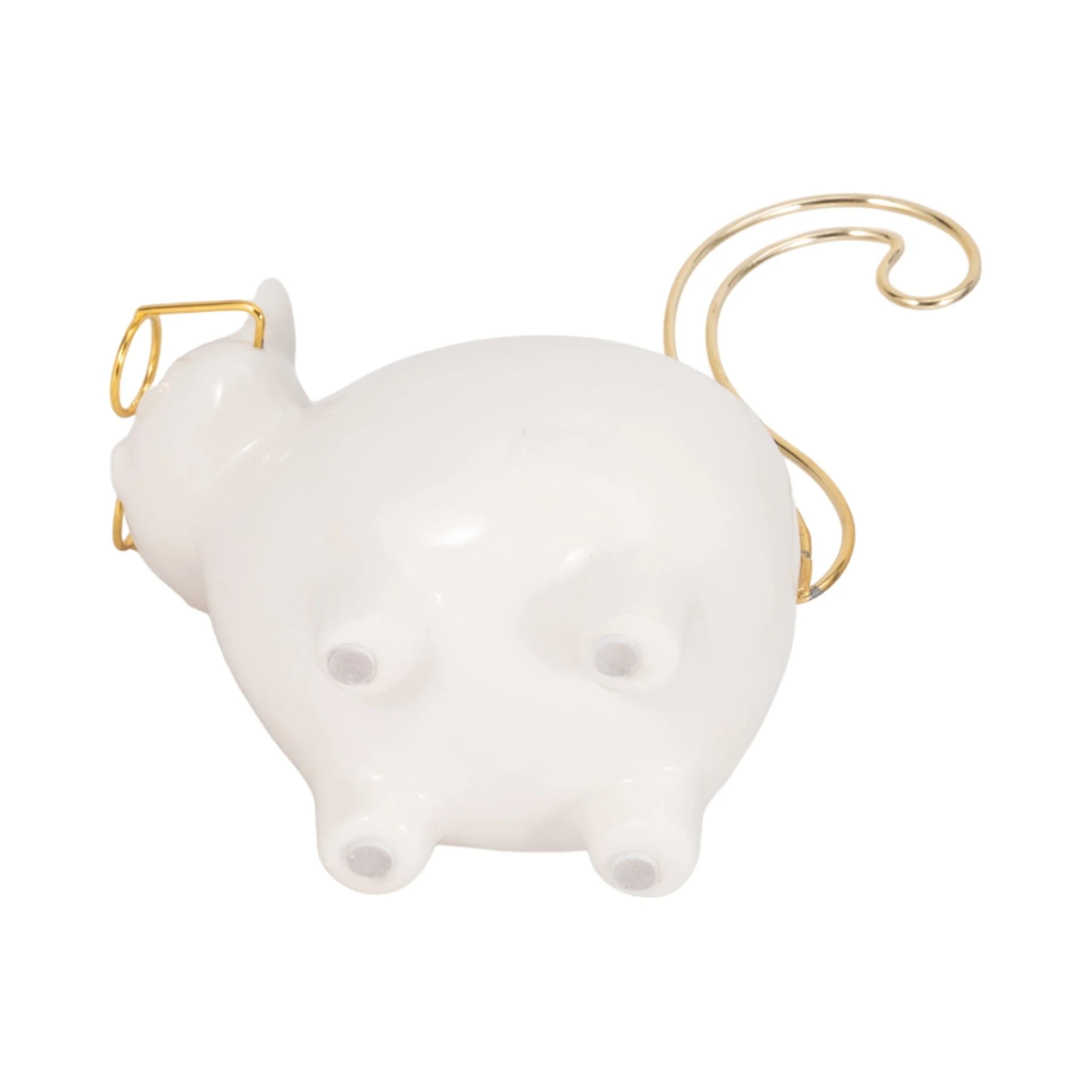 Cer, 6" Kitty Trinket Dish, White/gold - Image 8