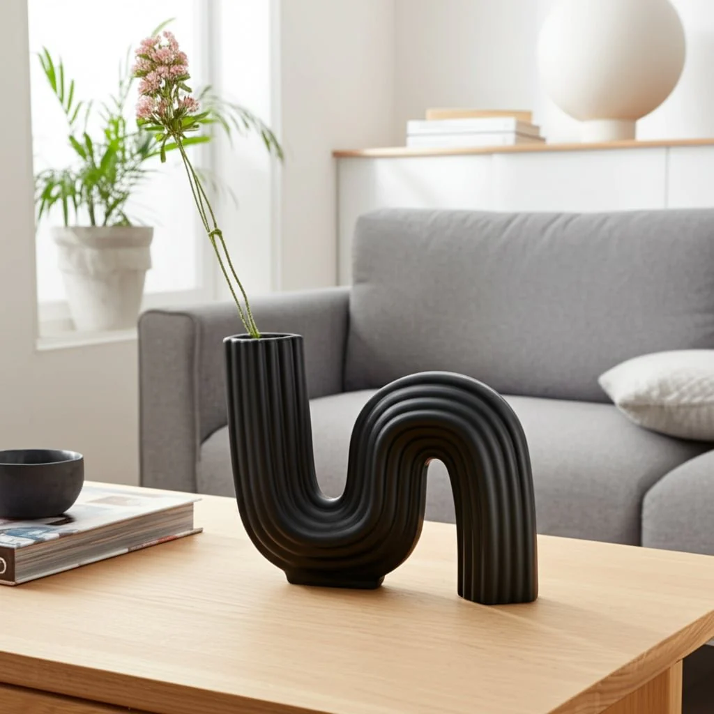 Cer, 6" Loopy Vase, Black - Image 13