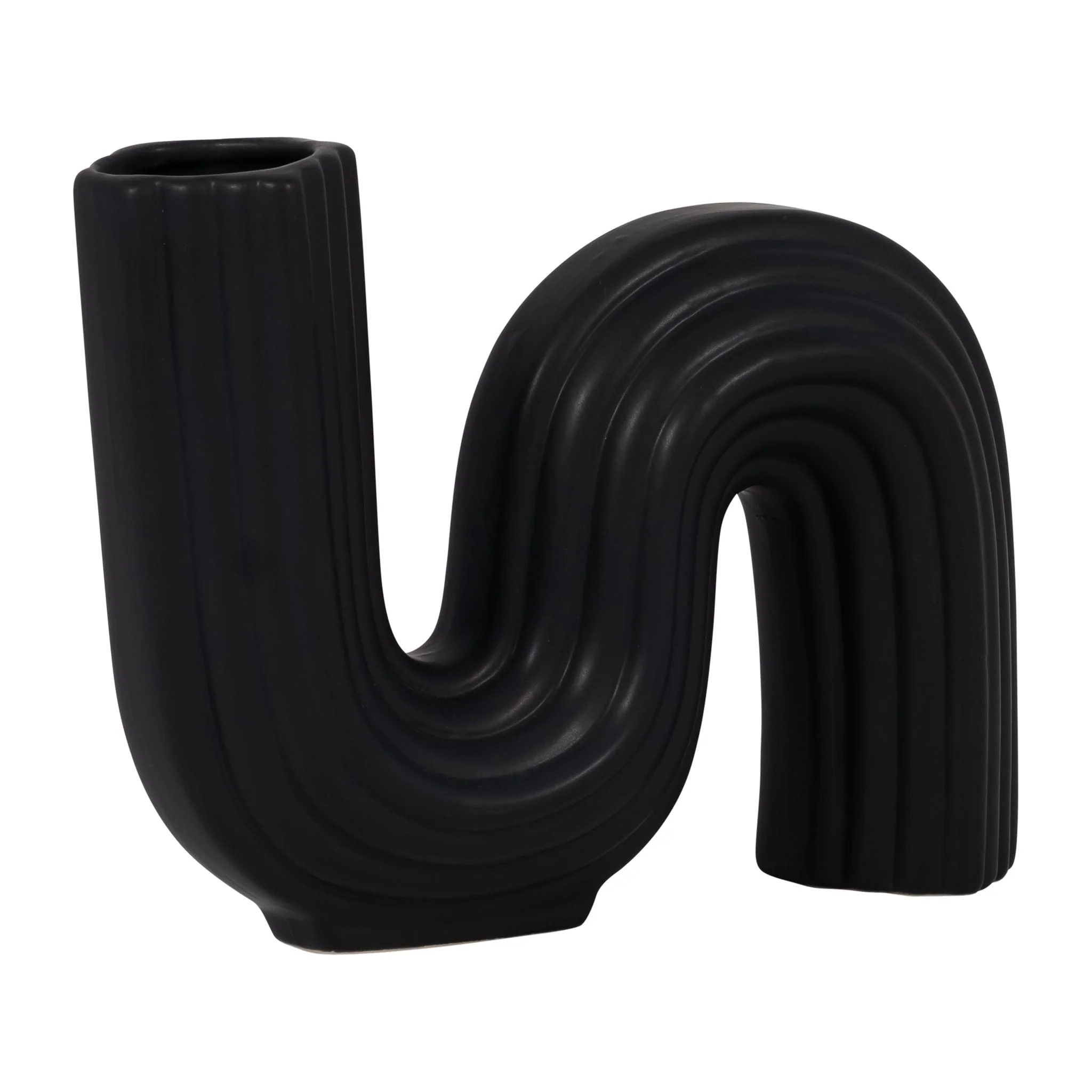 Cer, 6" Loopy Vase, Black - Image 2