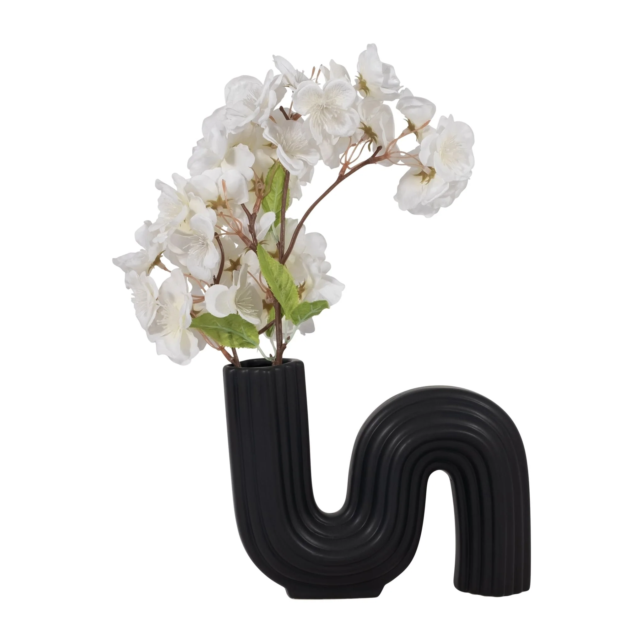 Cer, 6" Loopy Vase, Black - Image 4