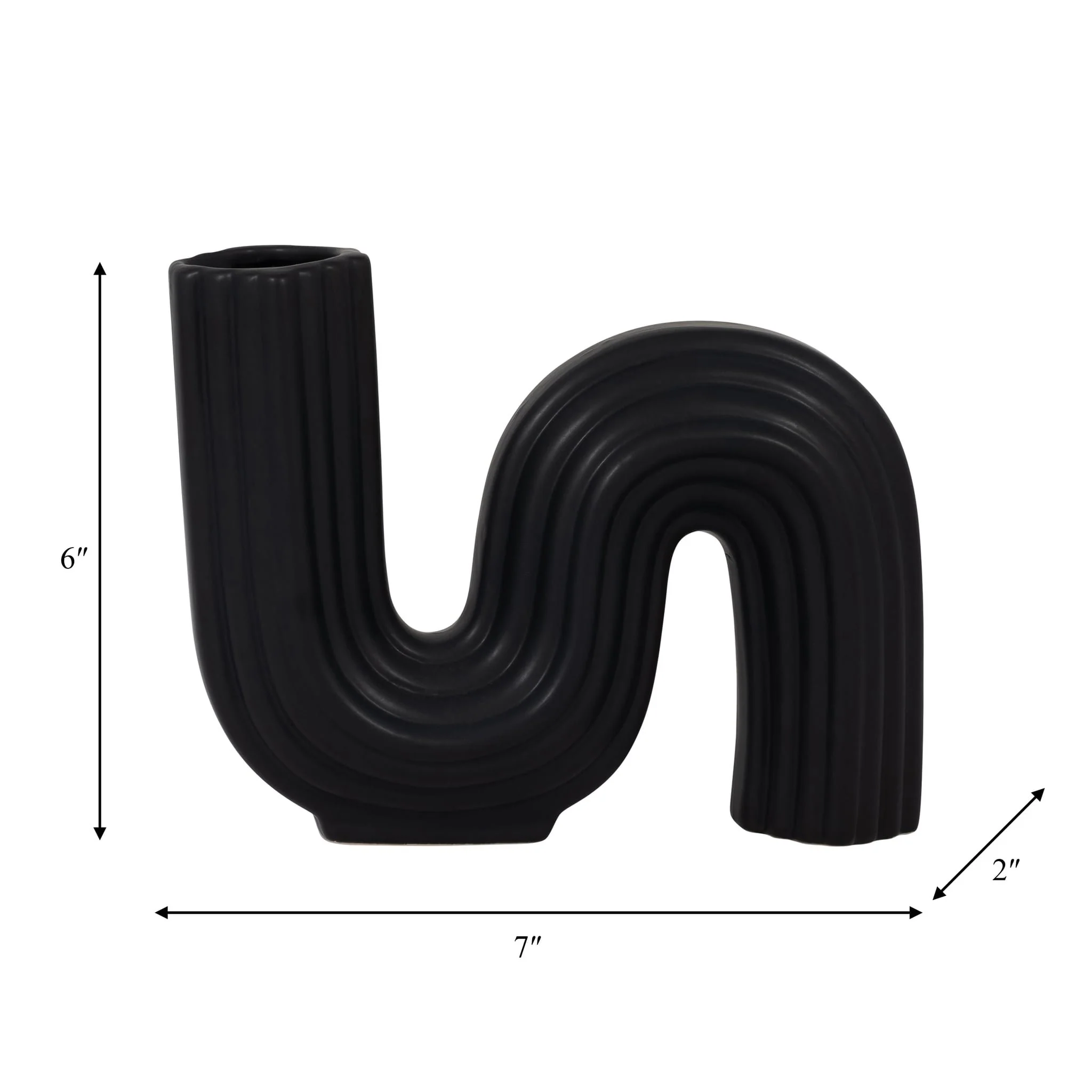 Cer, 6" Loopy Vase, Black - Image 9