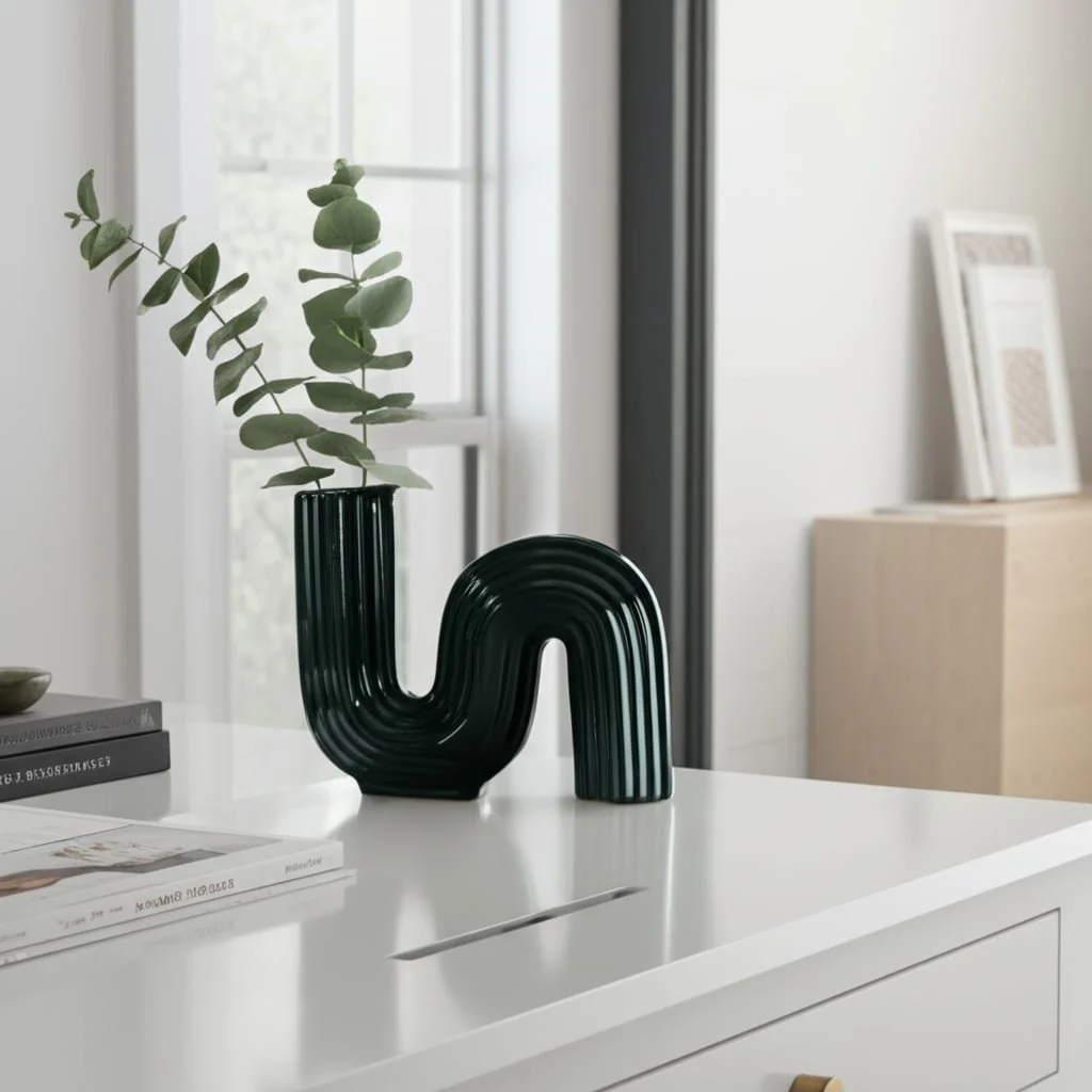 Cer, 6" Loopy Vase, Forest Green - Image 12