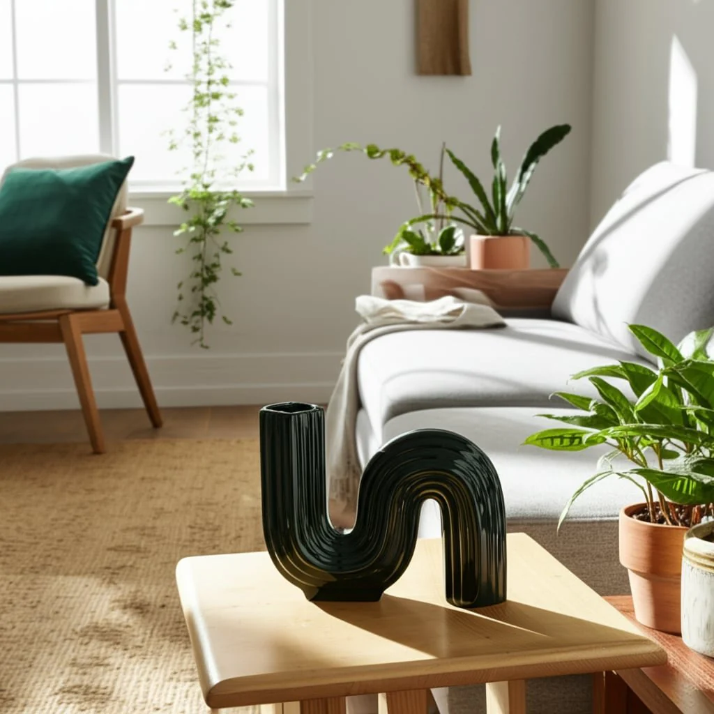 Cer, 6" Loopy Vase, Forest Green - Image 13