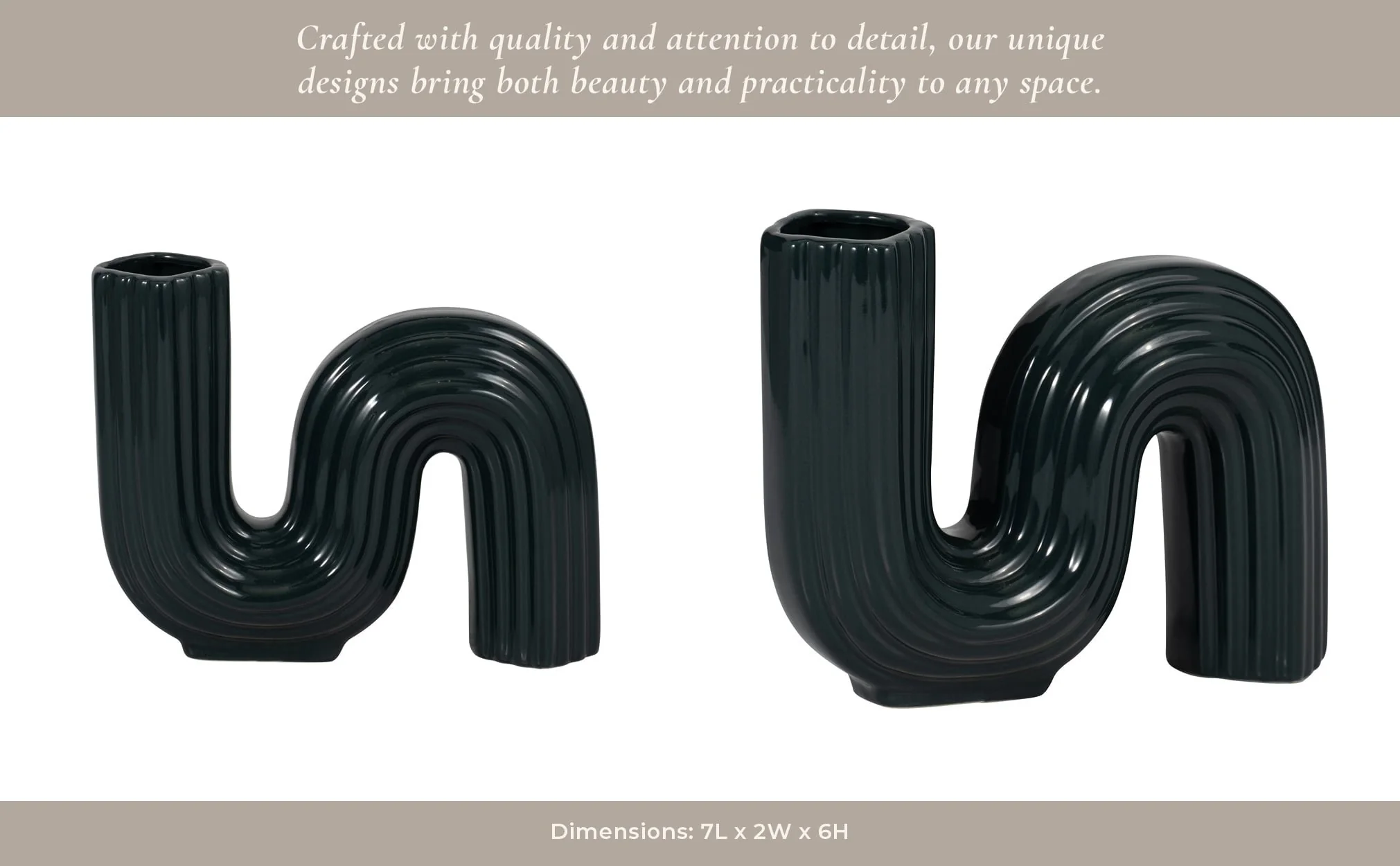 Cer, 6" Loopy Vase, Forest Green - Image 14