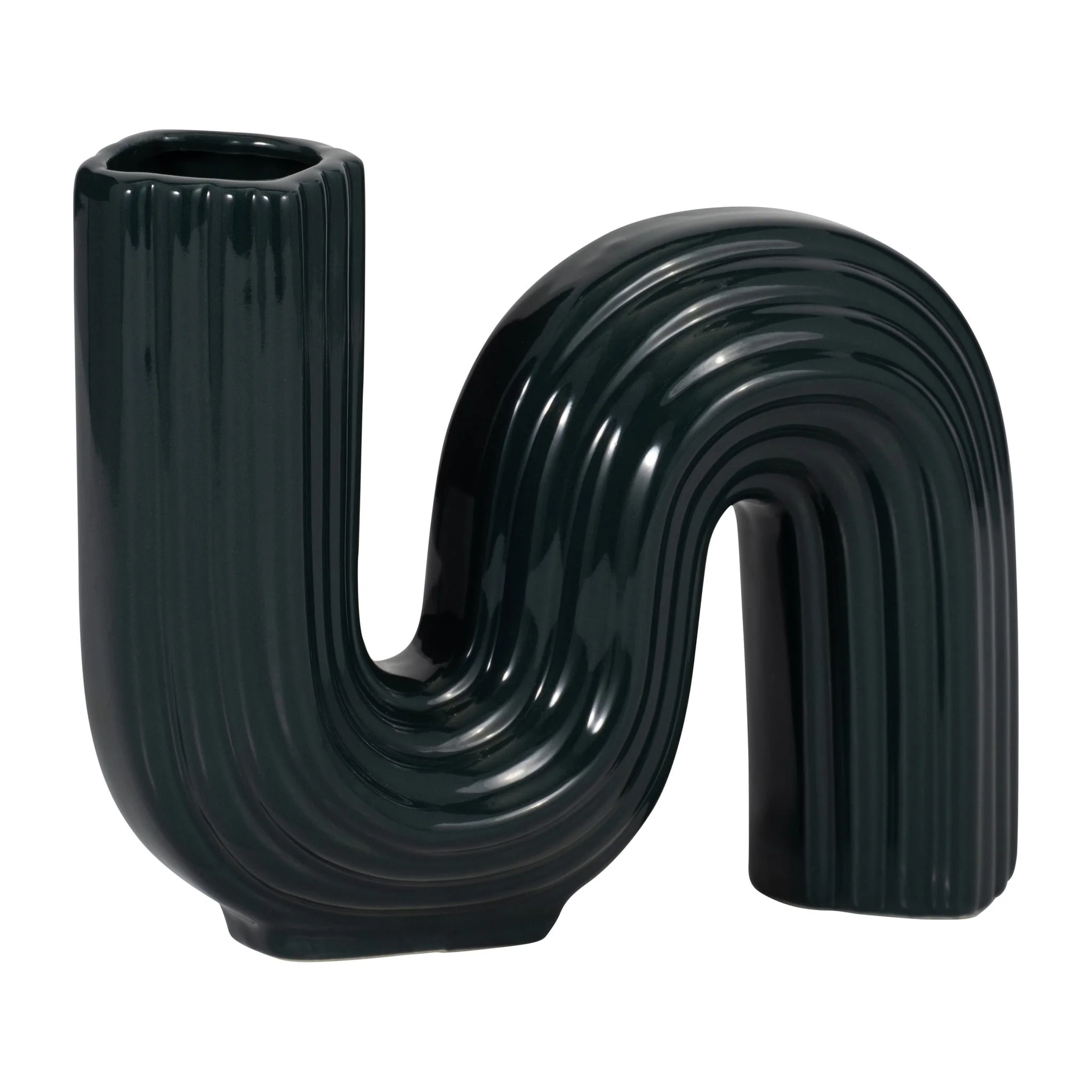 Cer, 6" Loopy Vase, Forest Green - Image 2