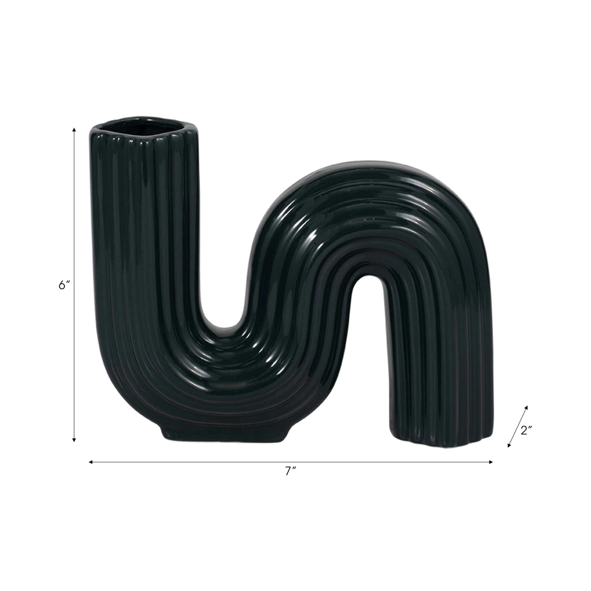Cer, 6" Loopy Vase, Forest Green - Image 8