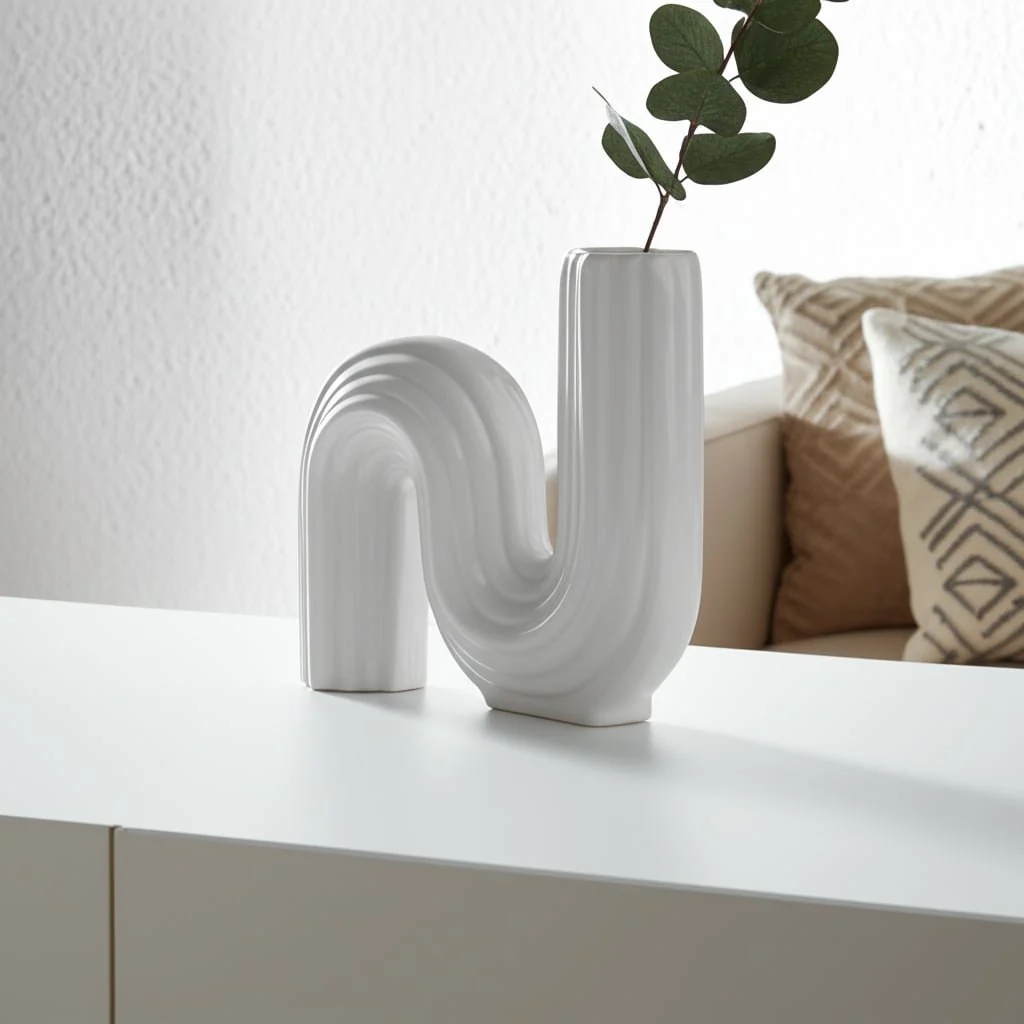 Cer, 6" Loopy Vase, White - Image 12