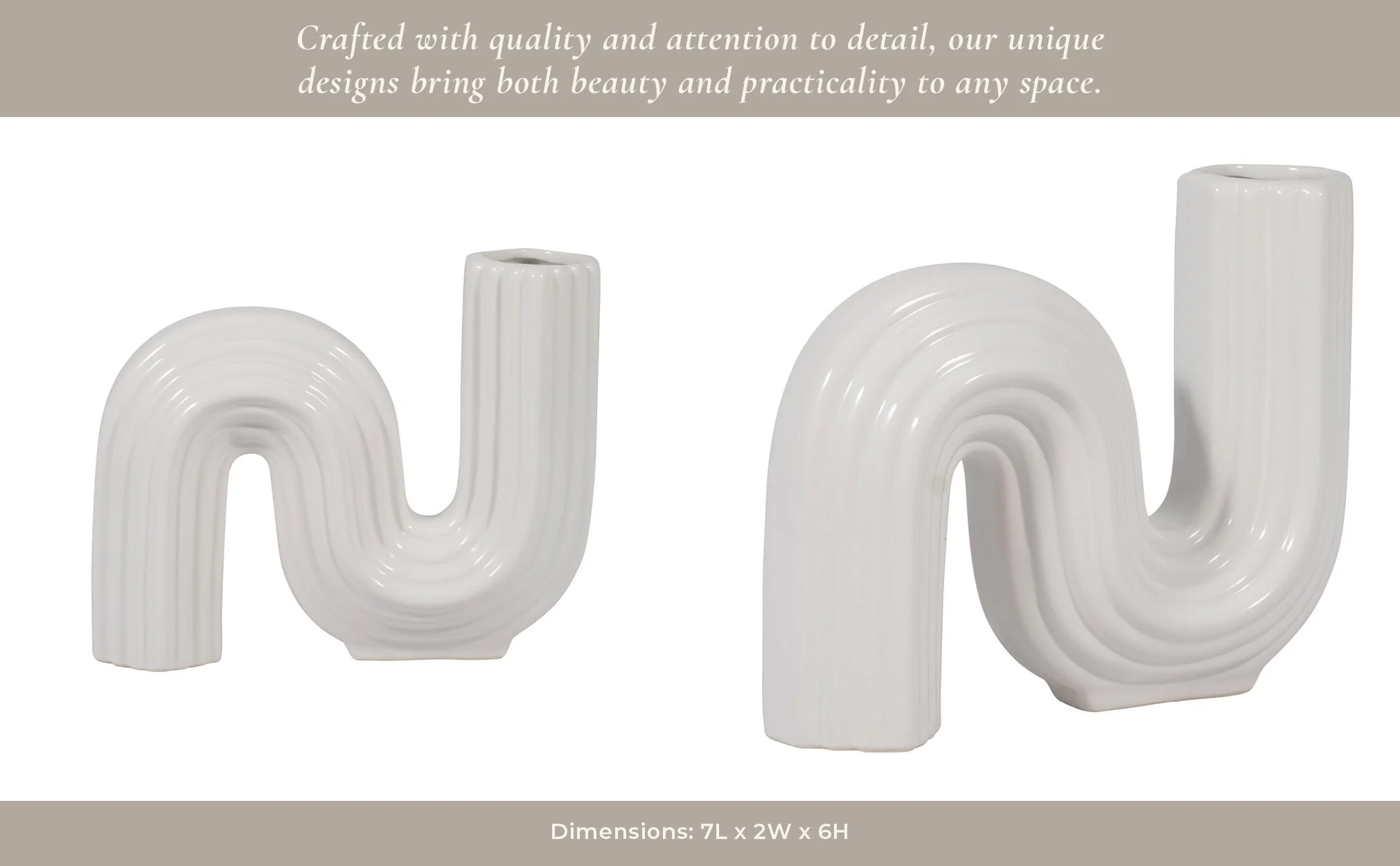 Cer, 6" Loopy Vase, White - Image 14
