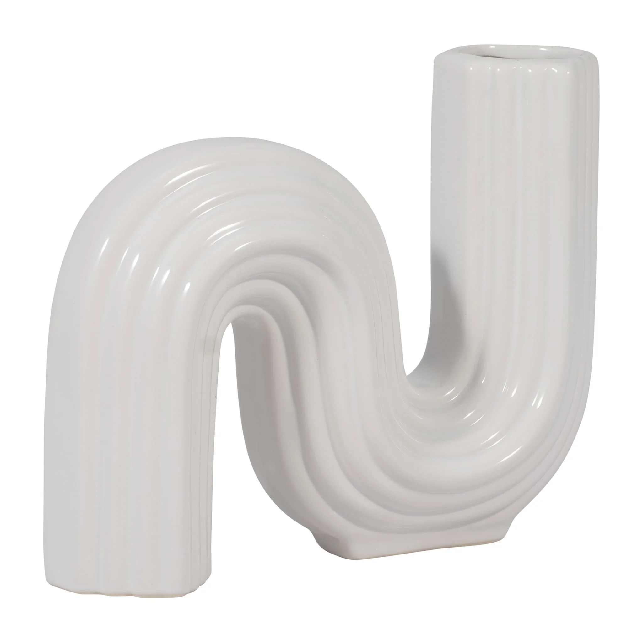 Cer, 6" Loopy Vase, White - Image 2