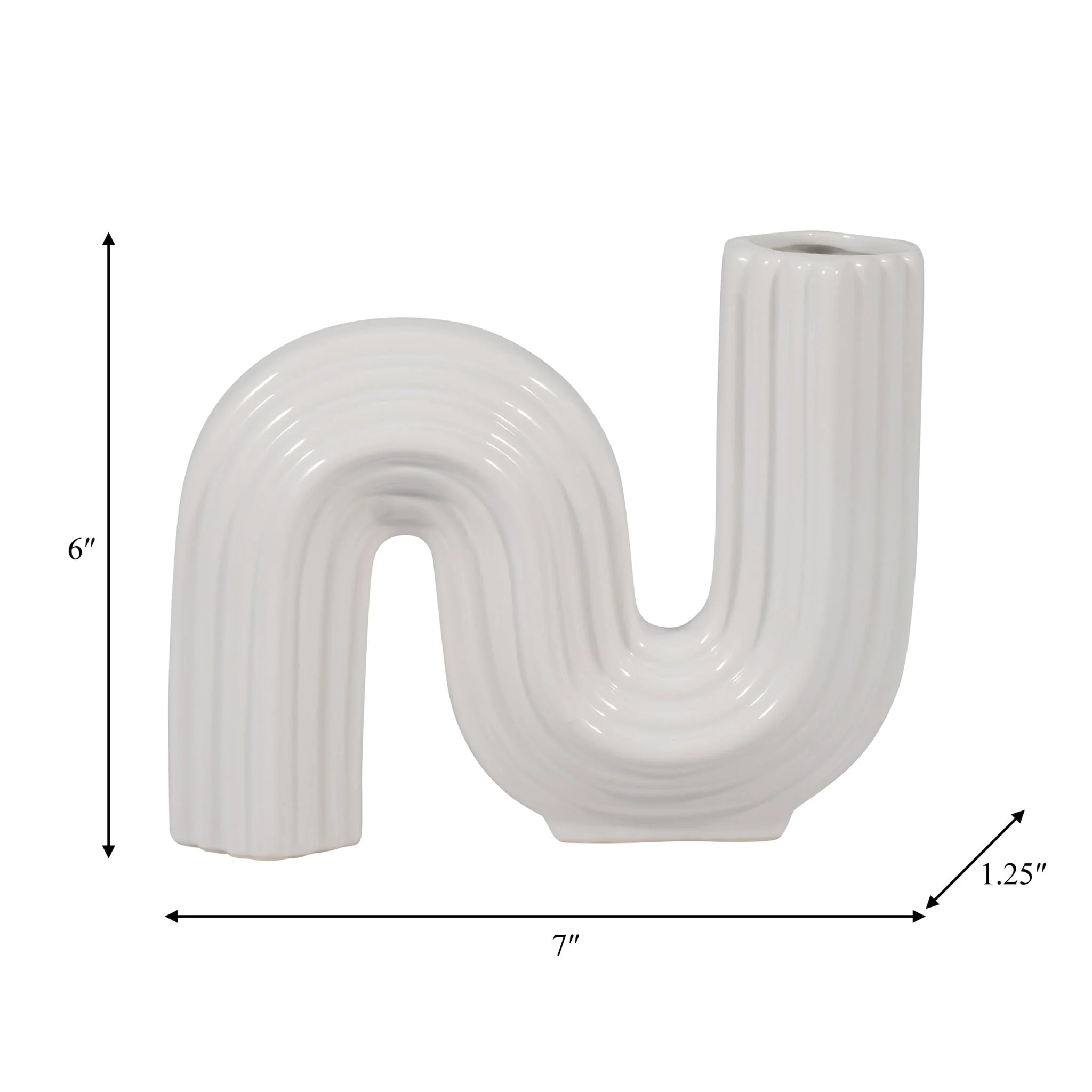 Cer, 6" Loopy Vase, White - Image 9