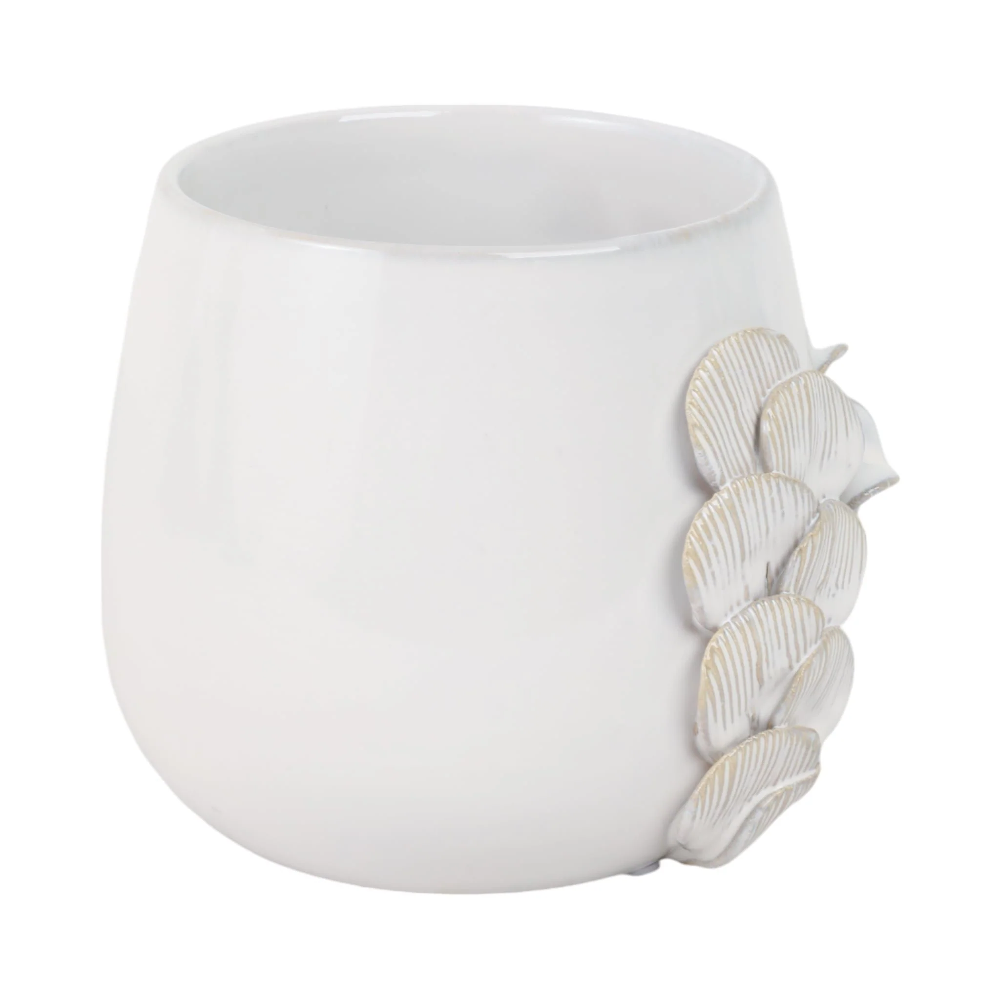 Cer, 6" Mushroom Applique Planter, Ivory - Image 2
