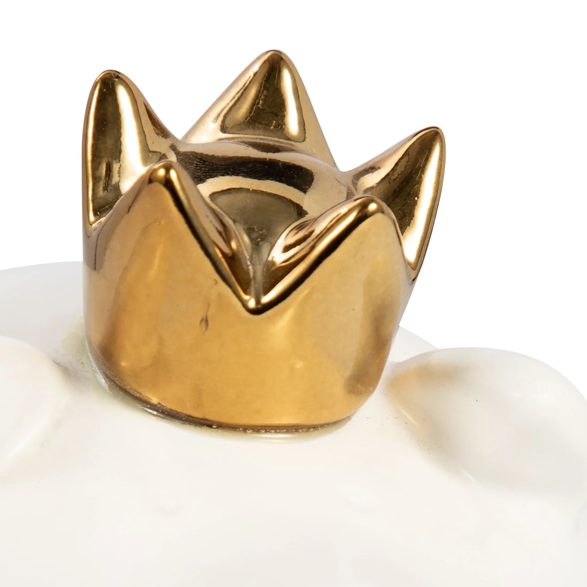Cer, 6" Pig With Crown, White - Image 5